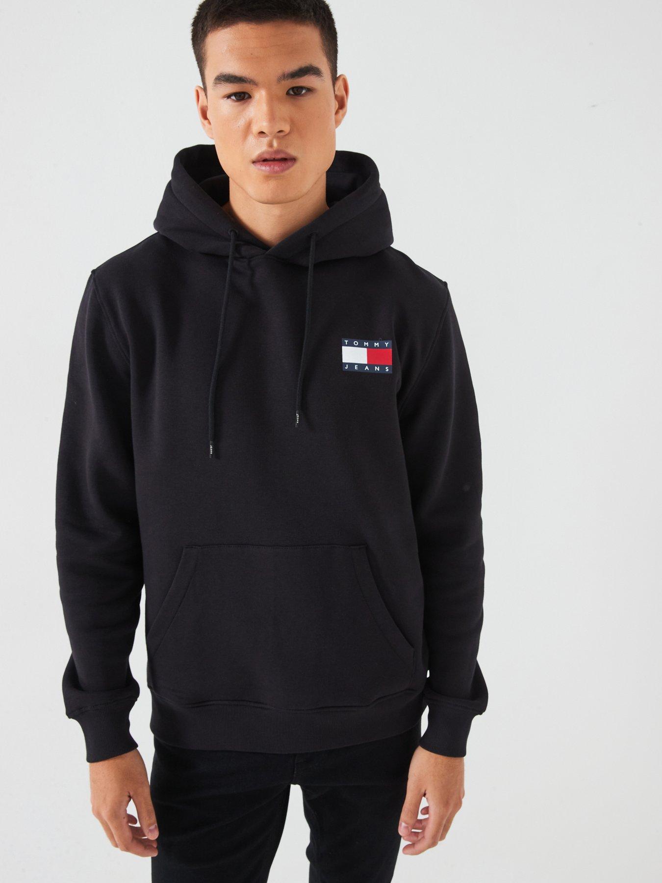 Image 1 of 5 of Tommy Jeans Regular Fit Badge Left Hoodie - Black