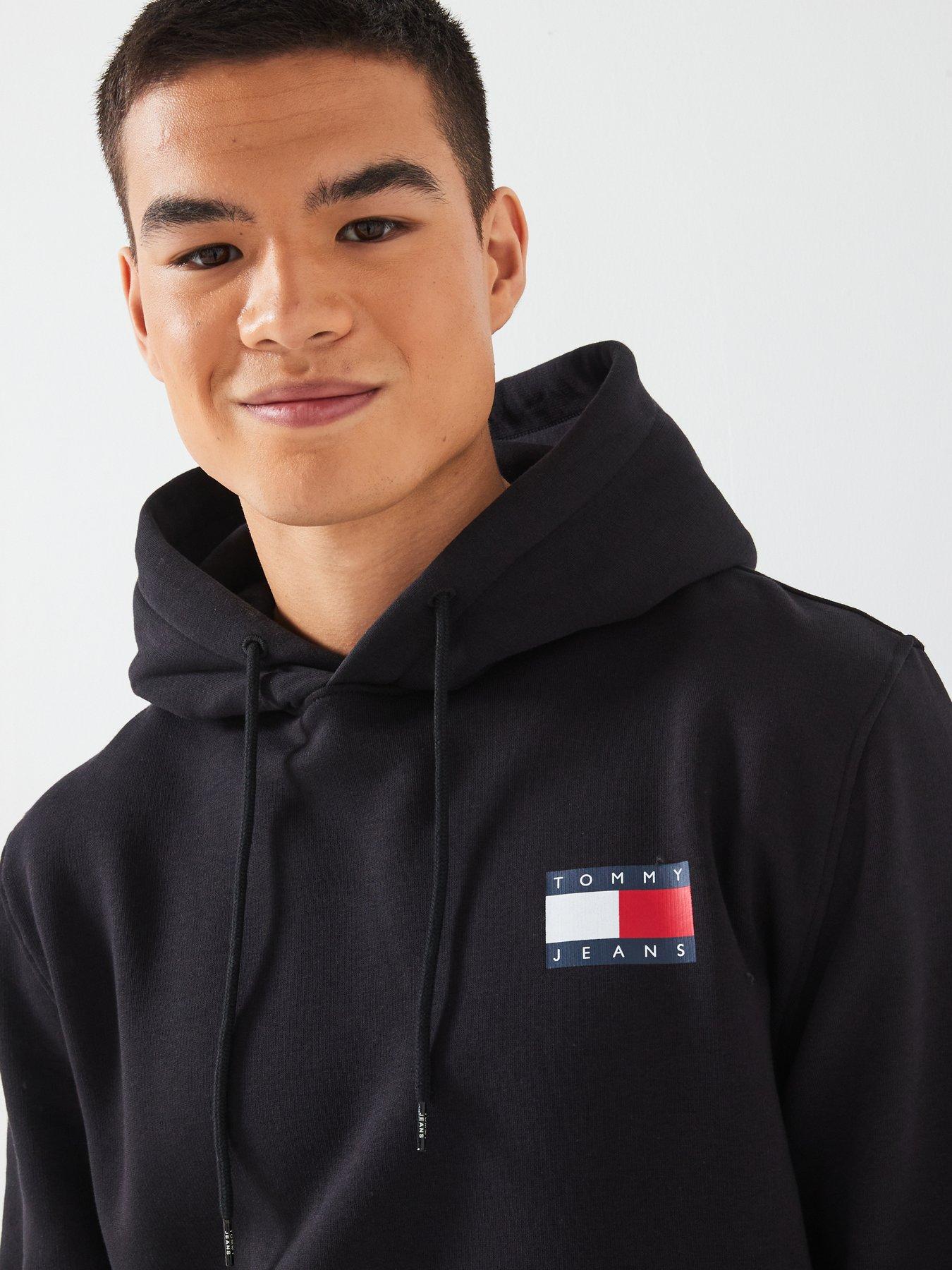 Image 4 of 5 of Tommy Jeans Regular Fit Badge Left Hoodie - Black
