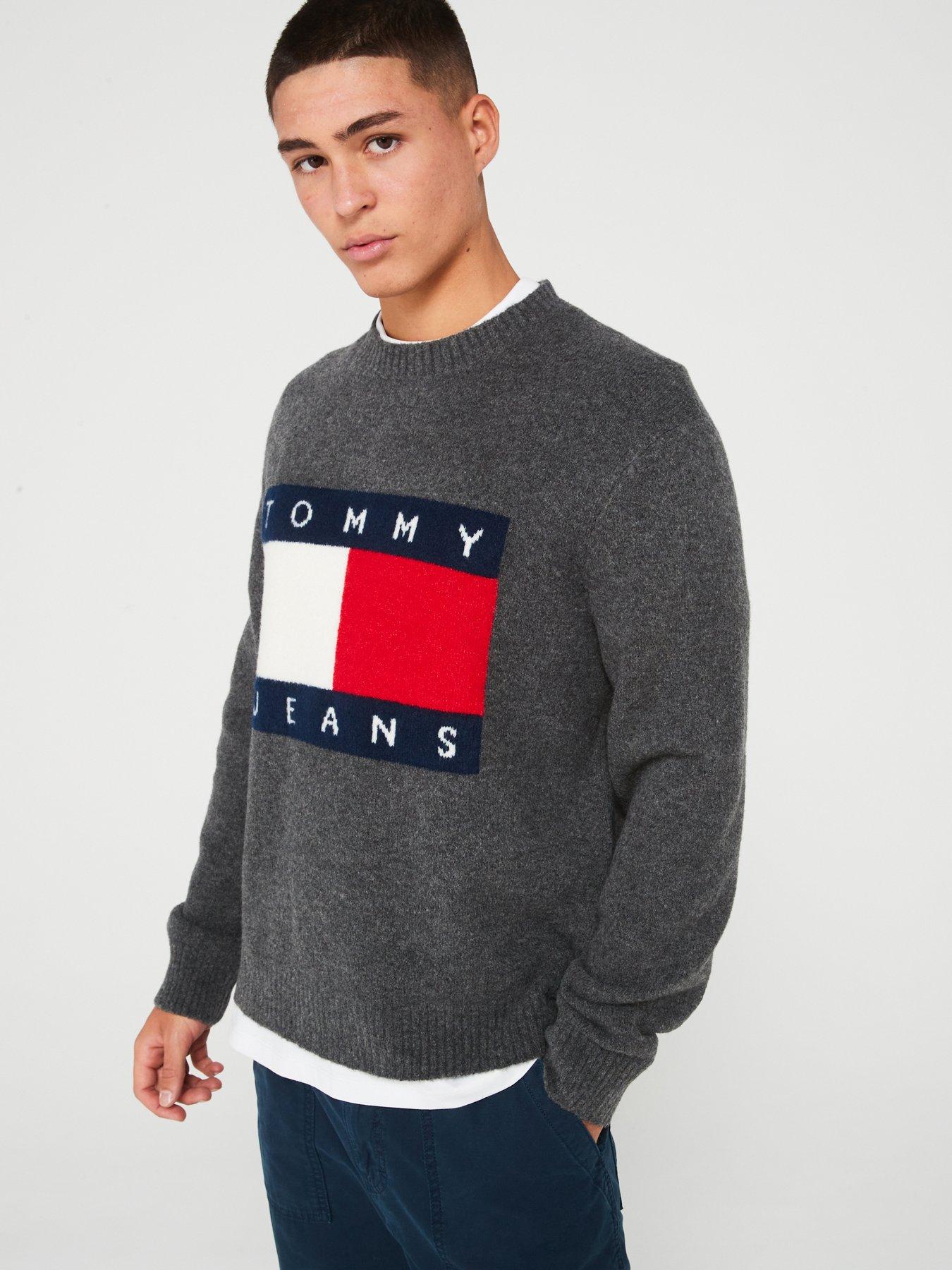 tommy-jeans-tommy-jeans-regular-fit-large-flag-logo-melange-knitted-jumper-dark-grey