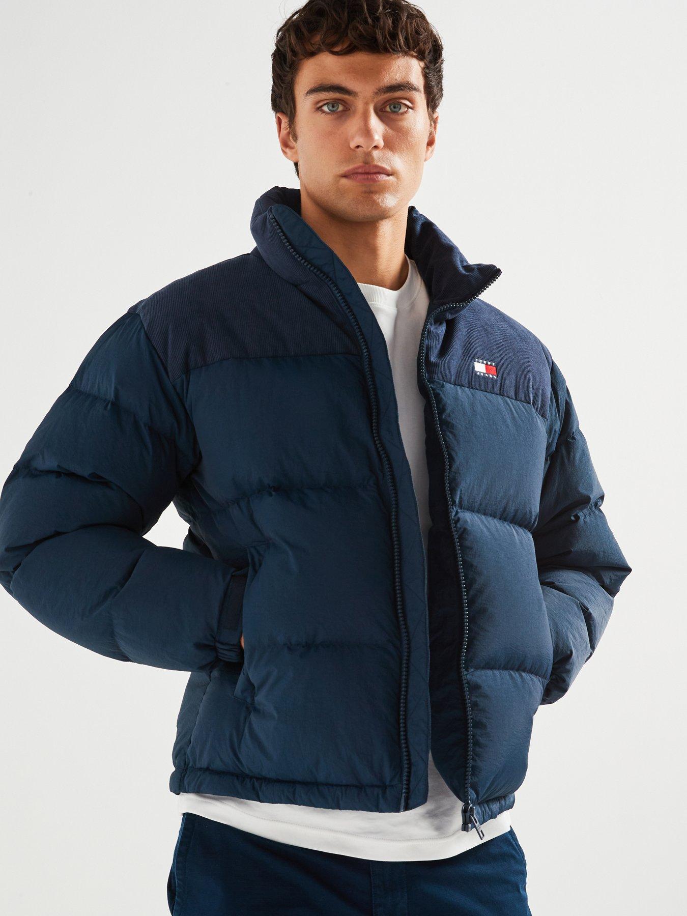 Image 1 of 6 of Tommy Jeans Tommy Jeans Cord Mix Alaska Puffer Jacket - Navy