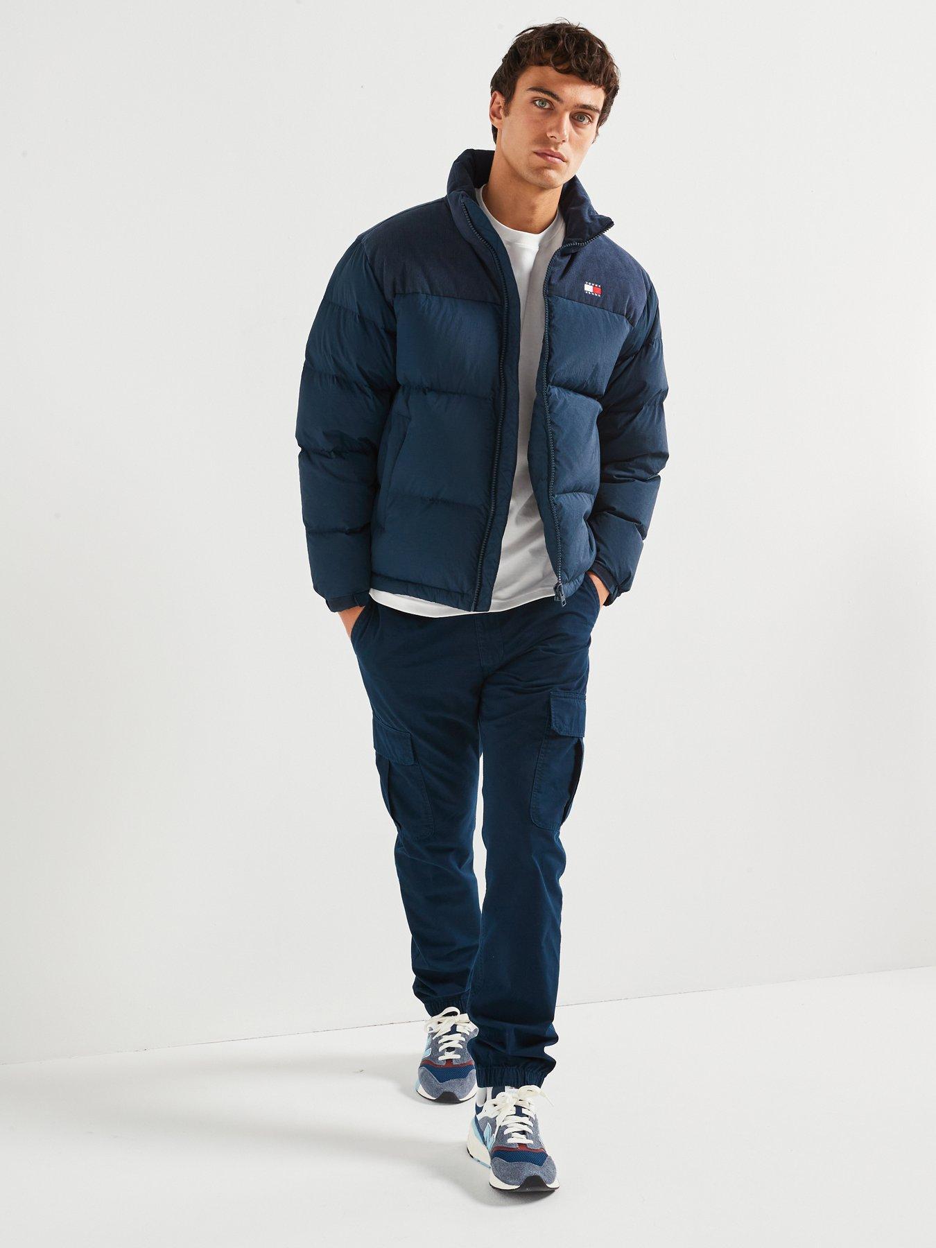 Image 3 of 6 of Tommy Jeans Tommy Jeans Cord Mix Alaska Puffer Jacket - Navy