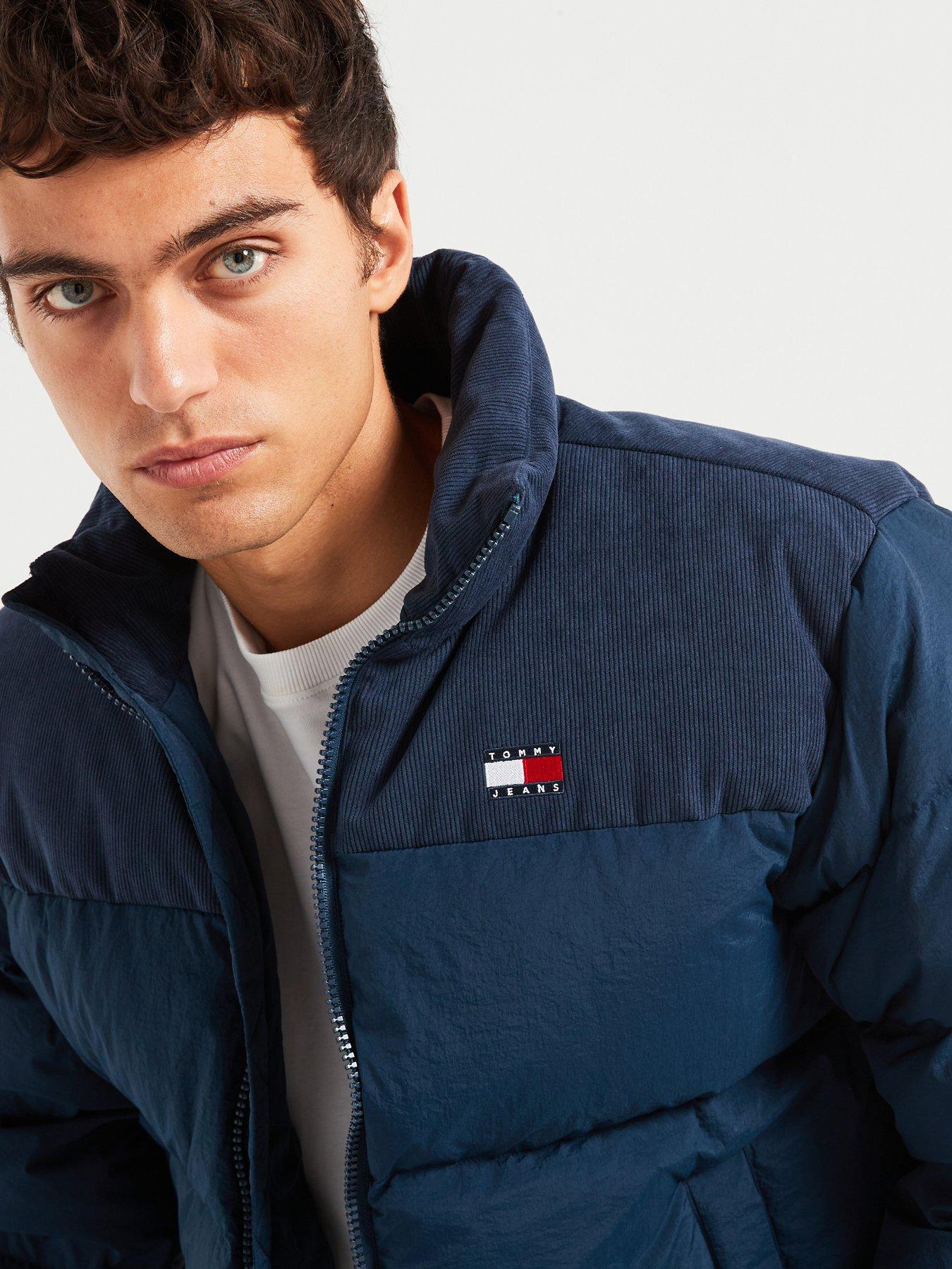 Image 4 of 6 of Tommy Jeans Tommy Jeans Cord Mix Alaska Puffer Jacket - Navy