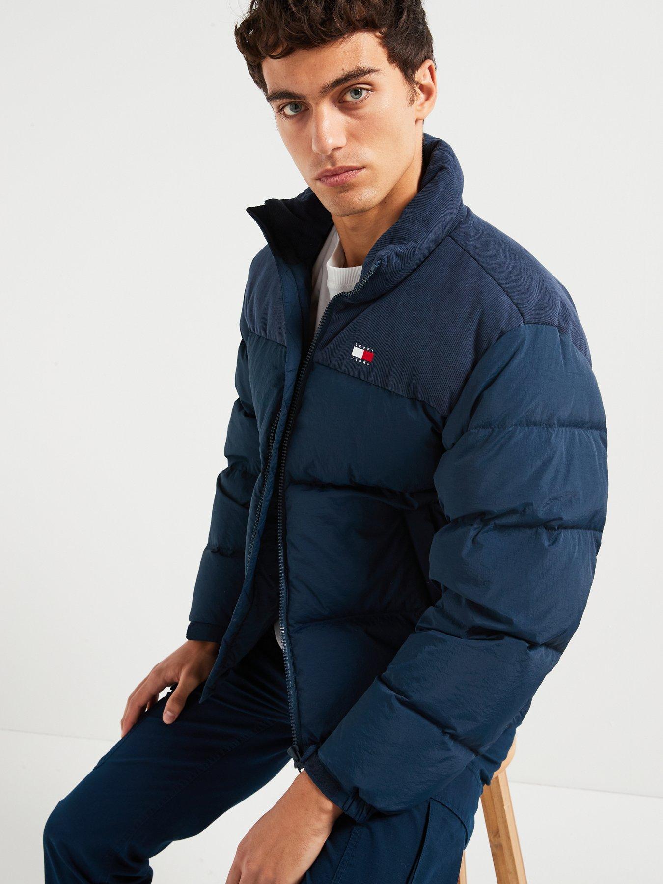 Image 5 of 6 of Tommy Jeans Tommy Jeans Cord Mix Alaska Puffer Jacket - Navy