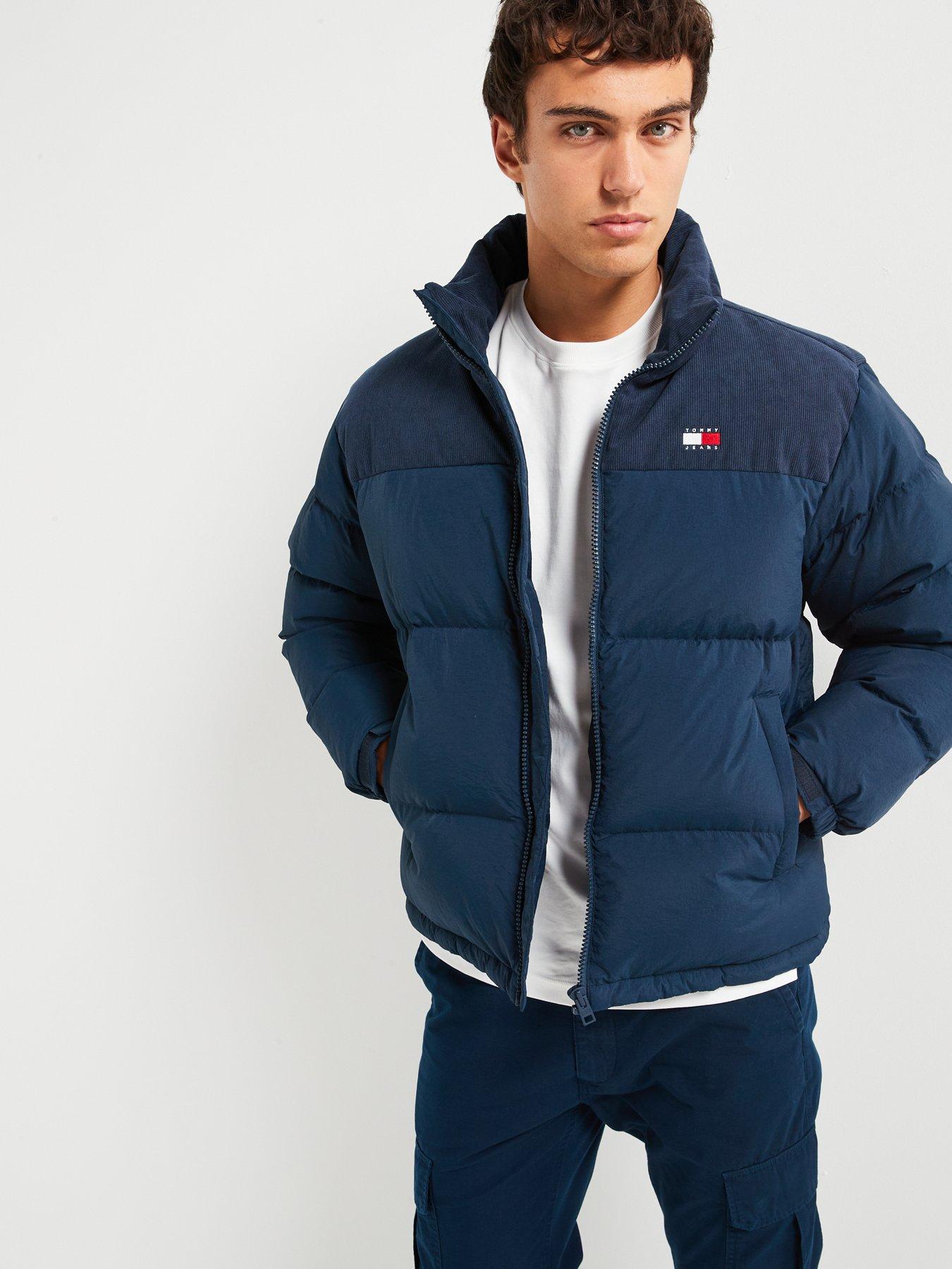 Image 6 of 6 of Tommy Jeans Tommy Jeans Cord Mix Alaska Puffer Jacket - Navy