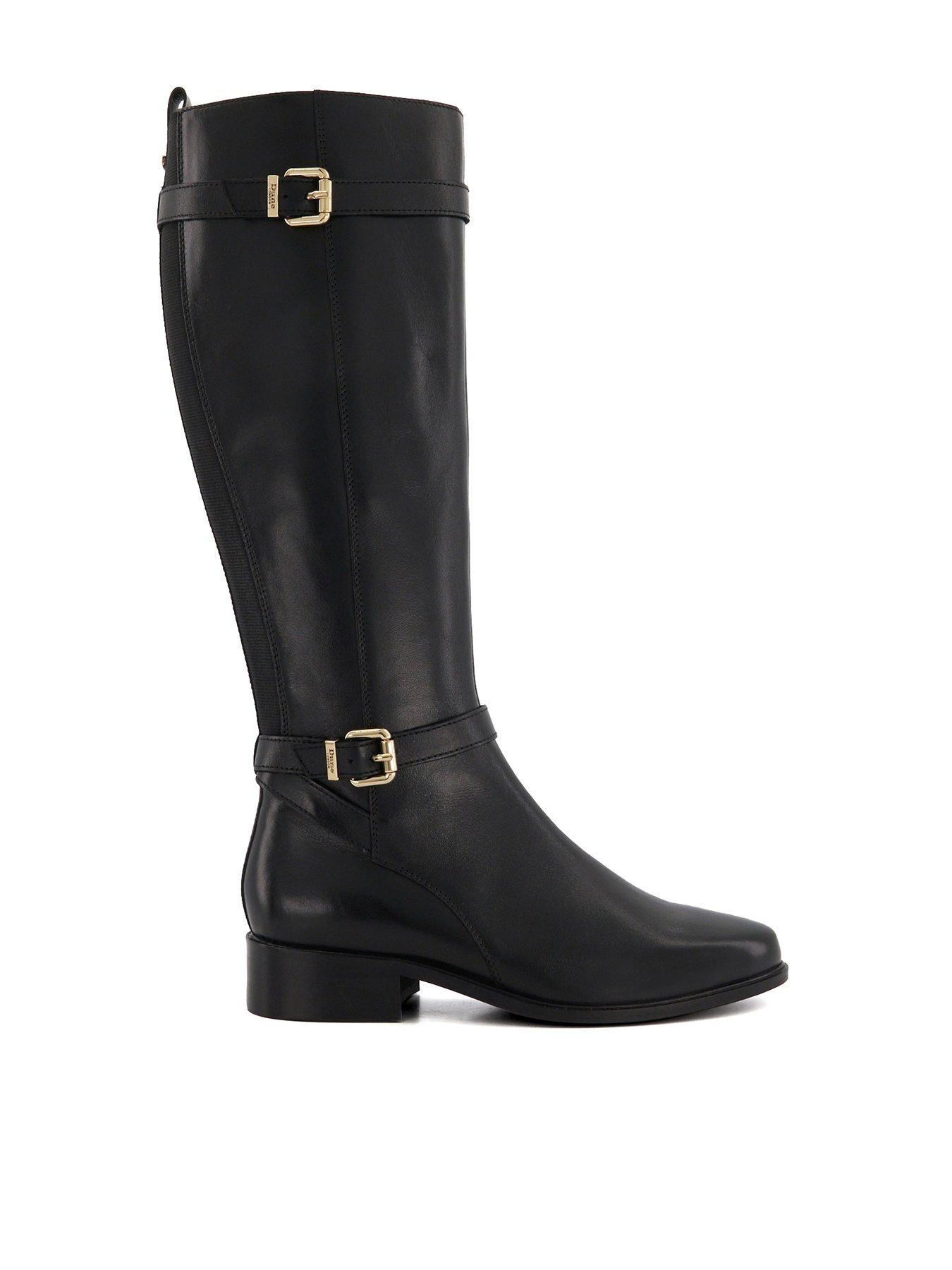 dune-london-tepi-leather-buckle-detail-casual-knee-high-boots-black