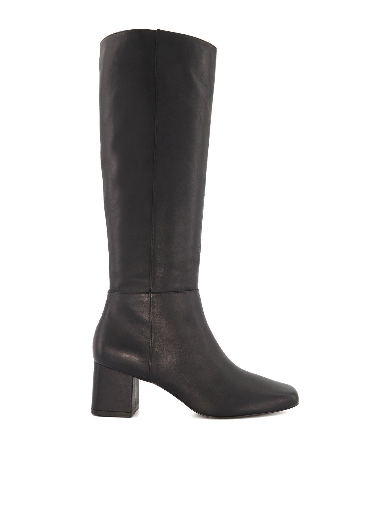 dune-london-signature-block-heeled-leather-knee-high-boots-blackfront