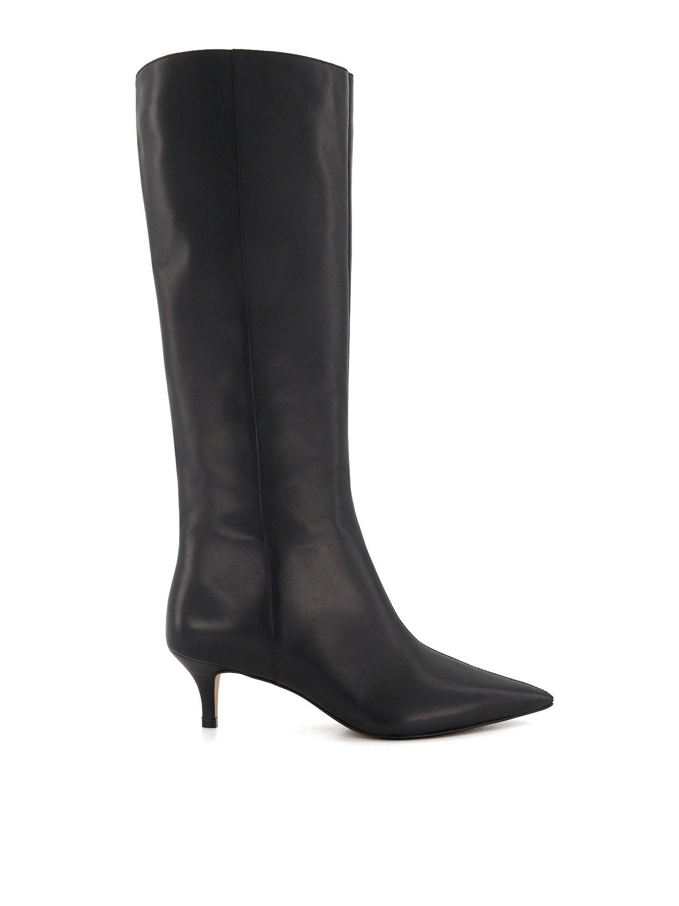 dune-london-smooth-leather-kitten-heeled-knee-high-boots-blackfront