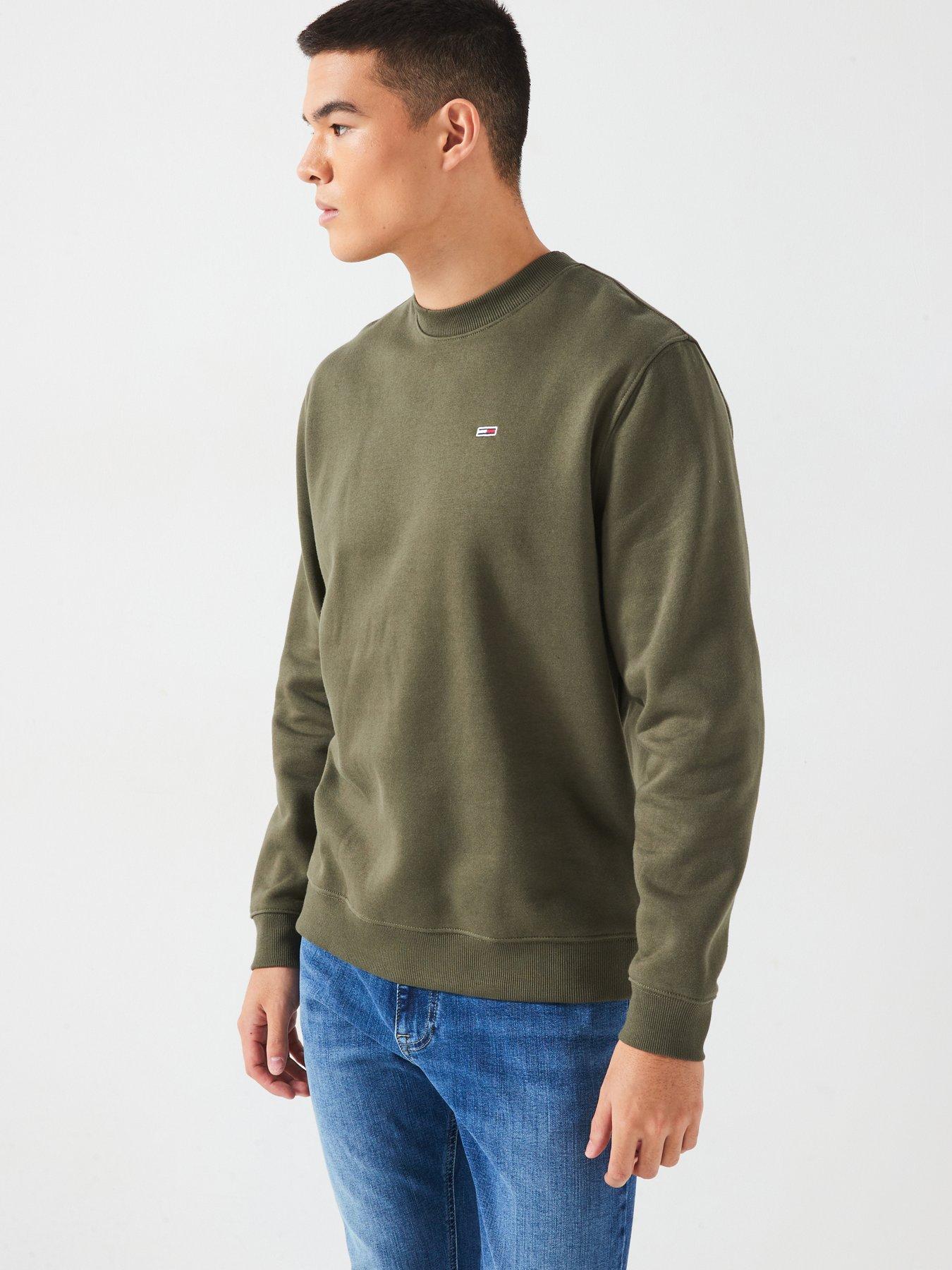 tommy-jeans-tommy-jeans-regular-fit-small-flag-crew-sweat-dark-khaki