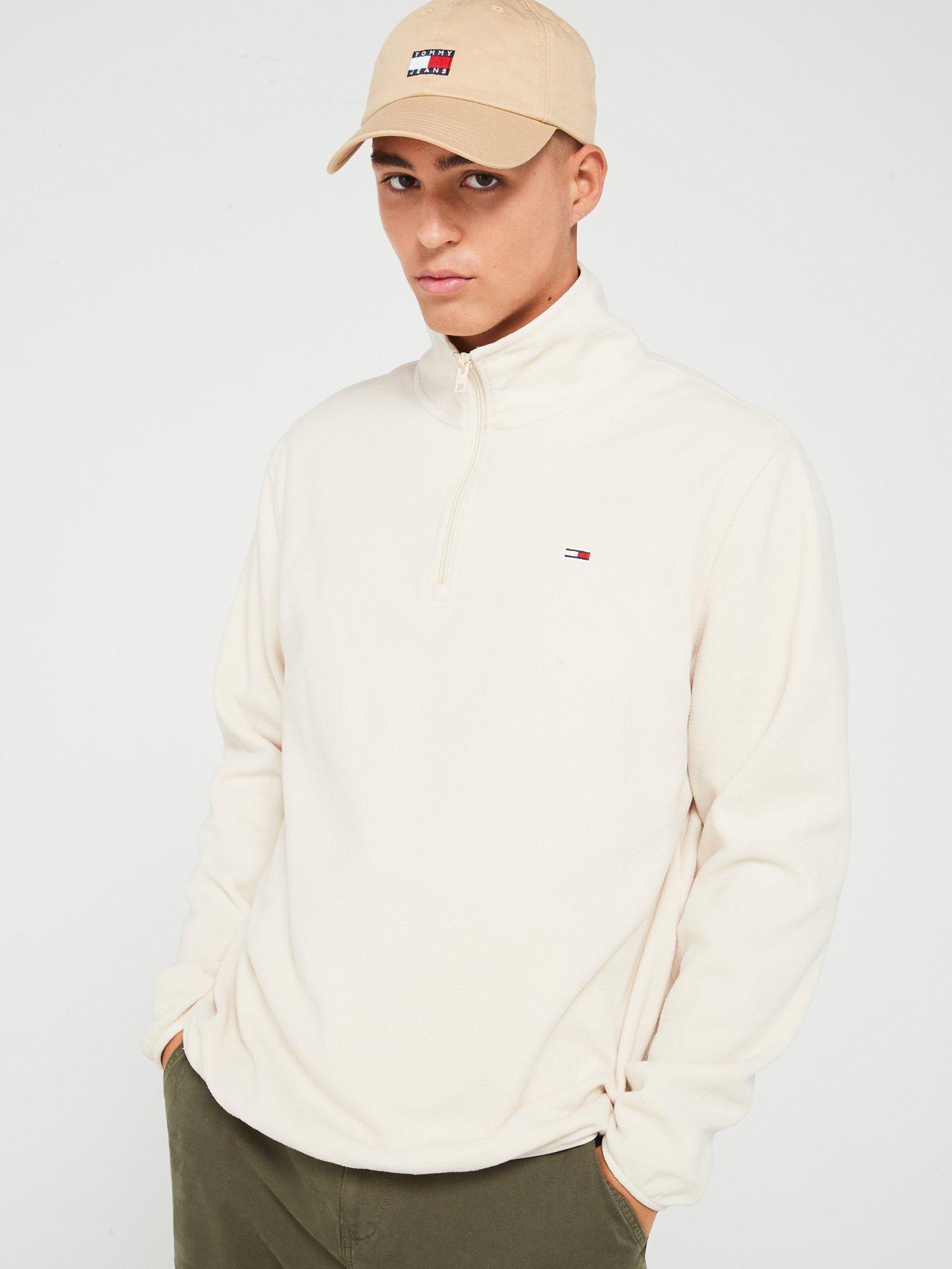 tommy-jeans-tommy-jeans-regular-fit-small-flag-polar-fleece-14-zip-sweat-beige