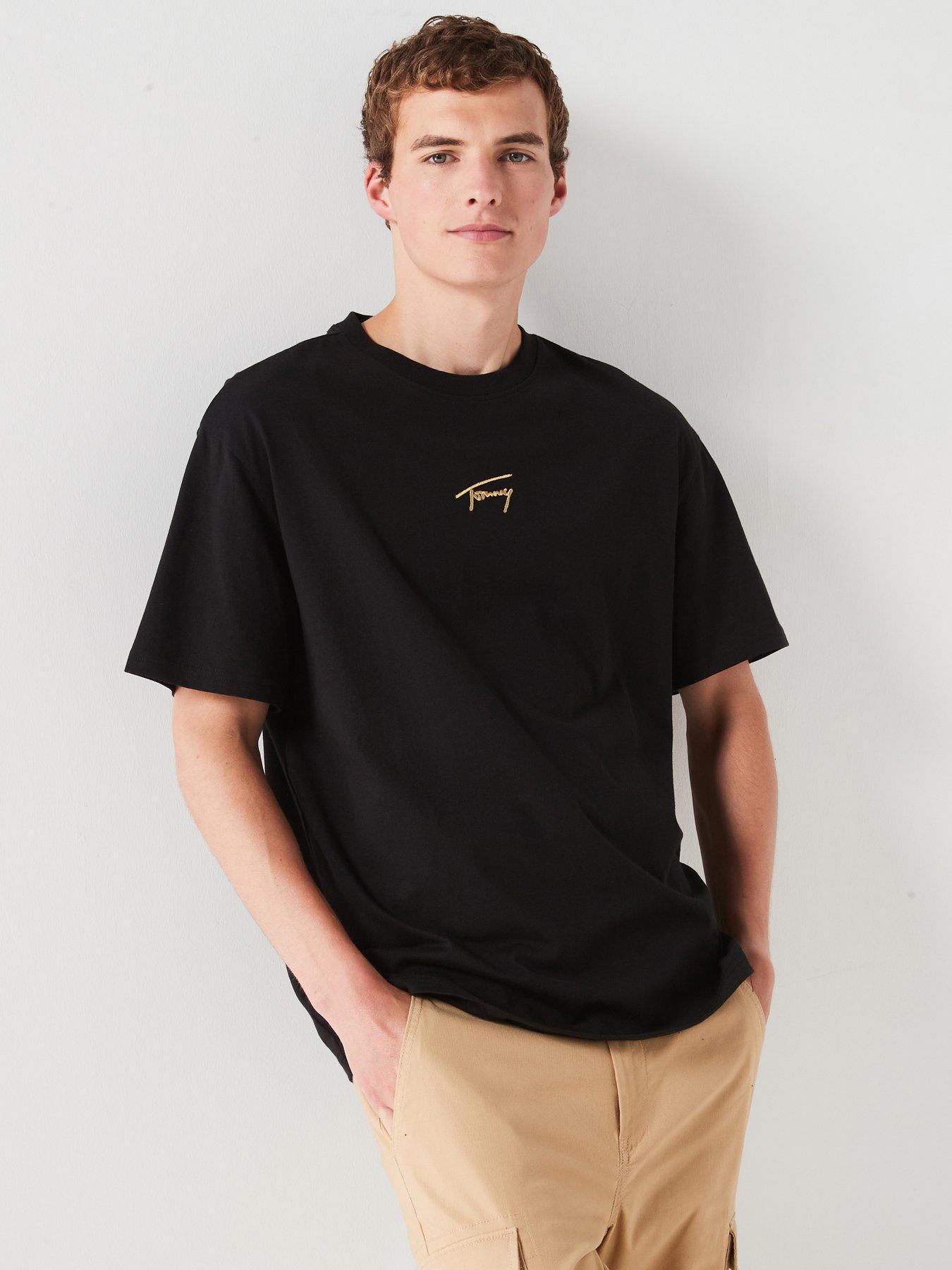 tommy-jeans-tommy-jeans-regular-fit-gold-signature-centre-logo-t-shirt-black