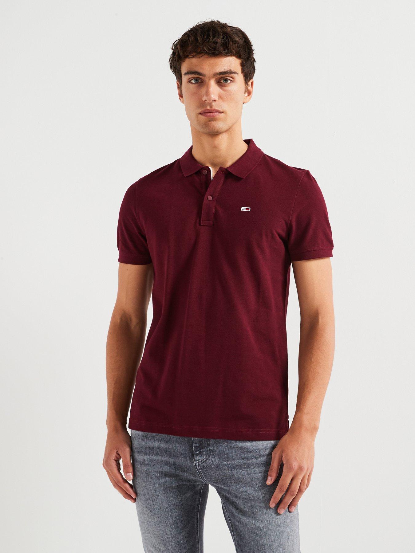 tommy-jeans-tommy-jeans-slim-fit-placket-polo-shirt-dark-red