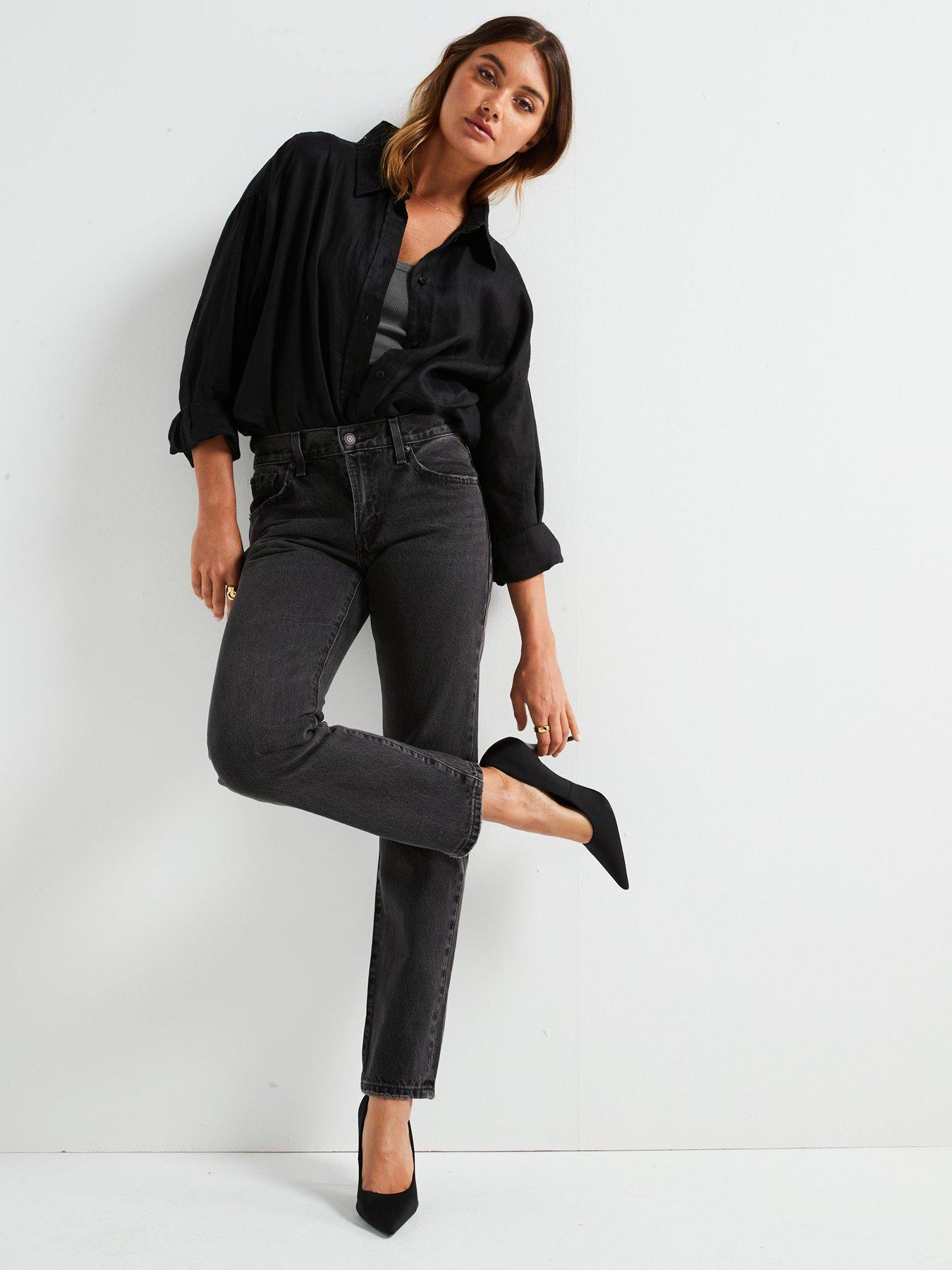 Image 4 of 6 of Levi's Midi Rise Straight Leg Jeans - Black