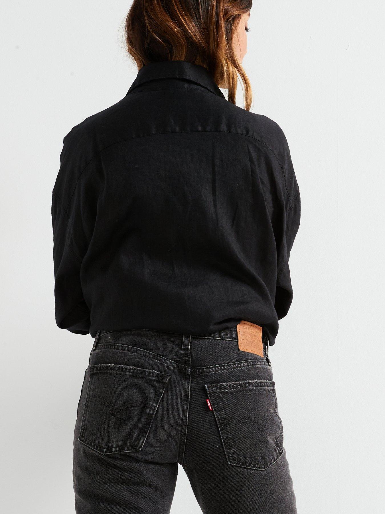 Image 5 of 6 of Levi's Midi Rise Straight Leg Jeans - Black