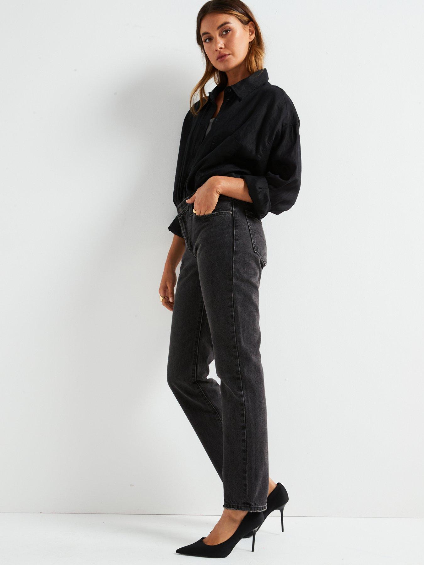 Image 6 of 6 of Levi's Midi Rise Straight Leg Jeans - Black