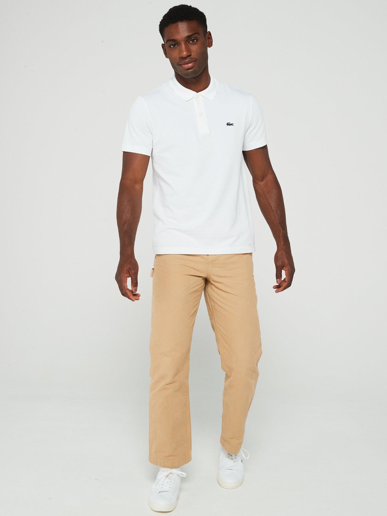 Image 3 of 4 of Lacoste Regular Fit Cotton Ottoman Polo Shirt - White
