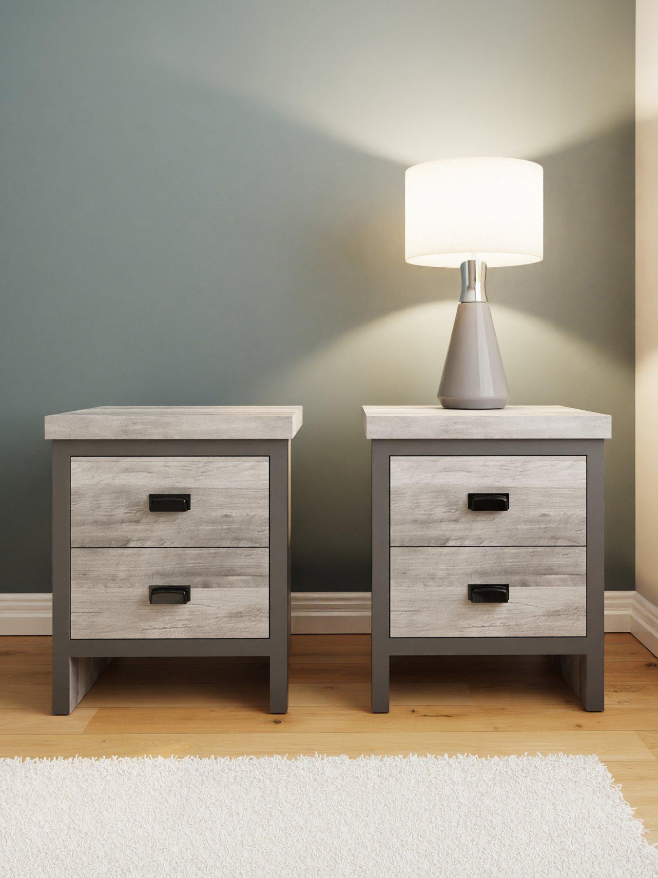 GFW Boston 2 Drawer Bedside Chest Pack Of 2