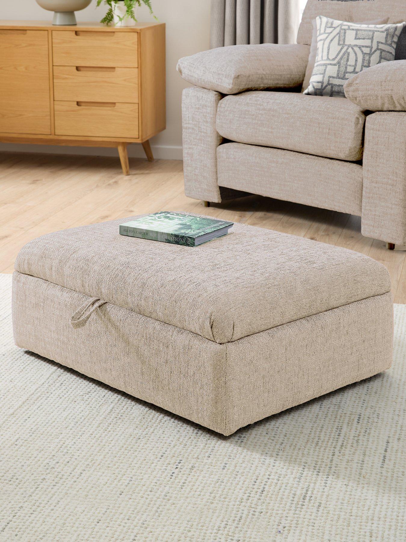 The Very Collection Megan Fabric Footstool - Made in the UK