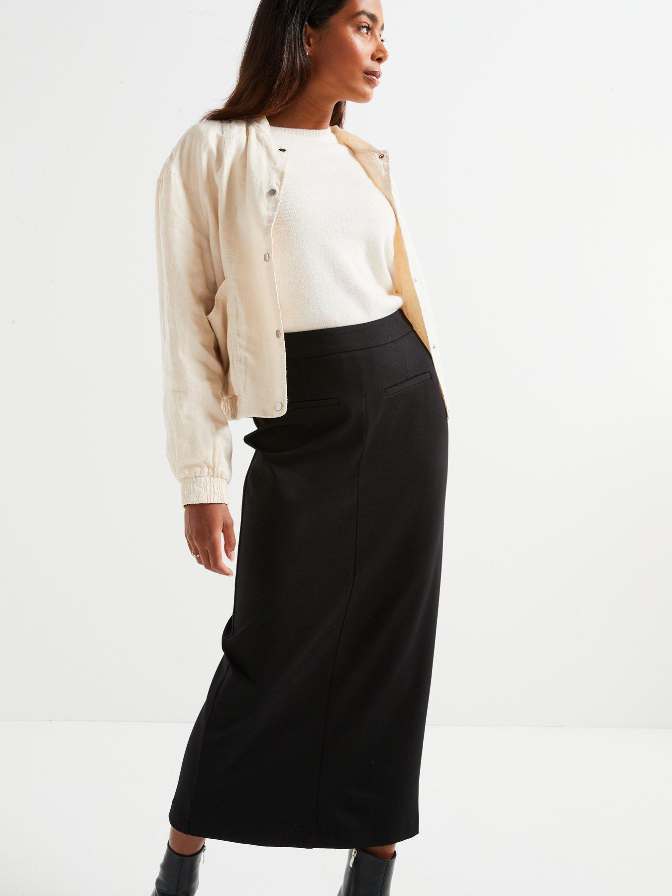 v-by-very-seamed-ponte-midi-skirt-blackdetail