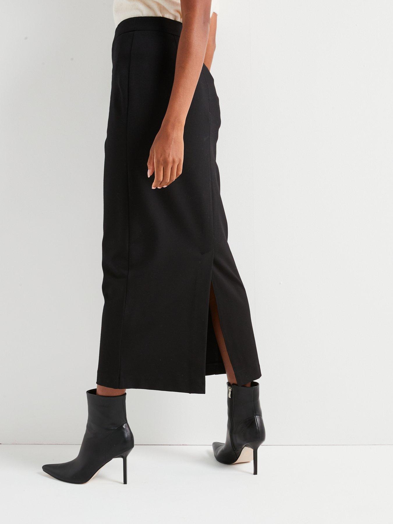 Image 6 of 6 of The Very Collection Seamed Ponte Midi Skirt - Black