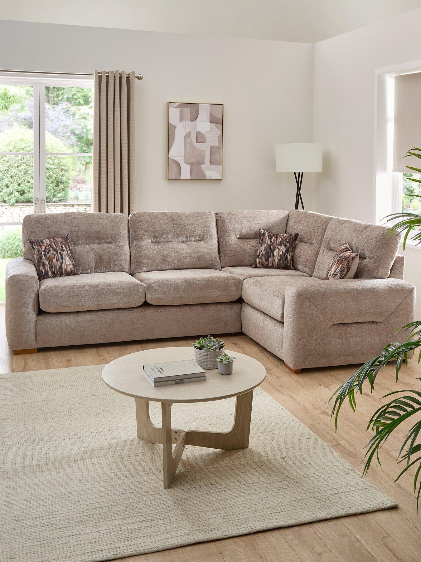 Image 1 of 7 of Very Home Melrose Right Hand Fabric Double Arm Corner Group Sofa - Made in the UK