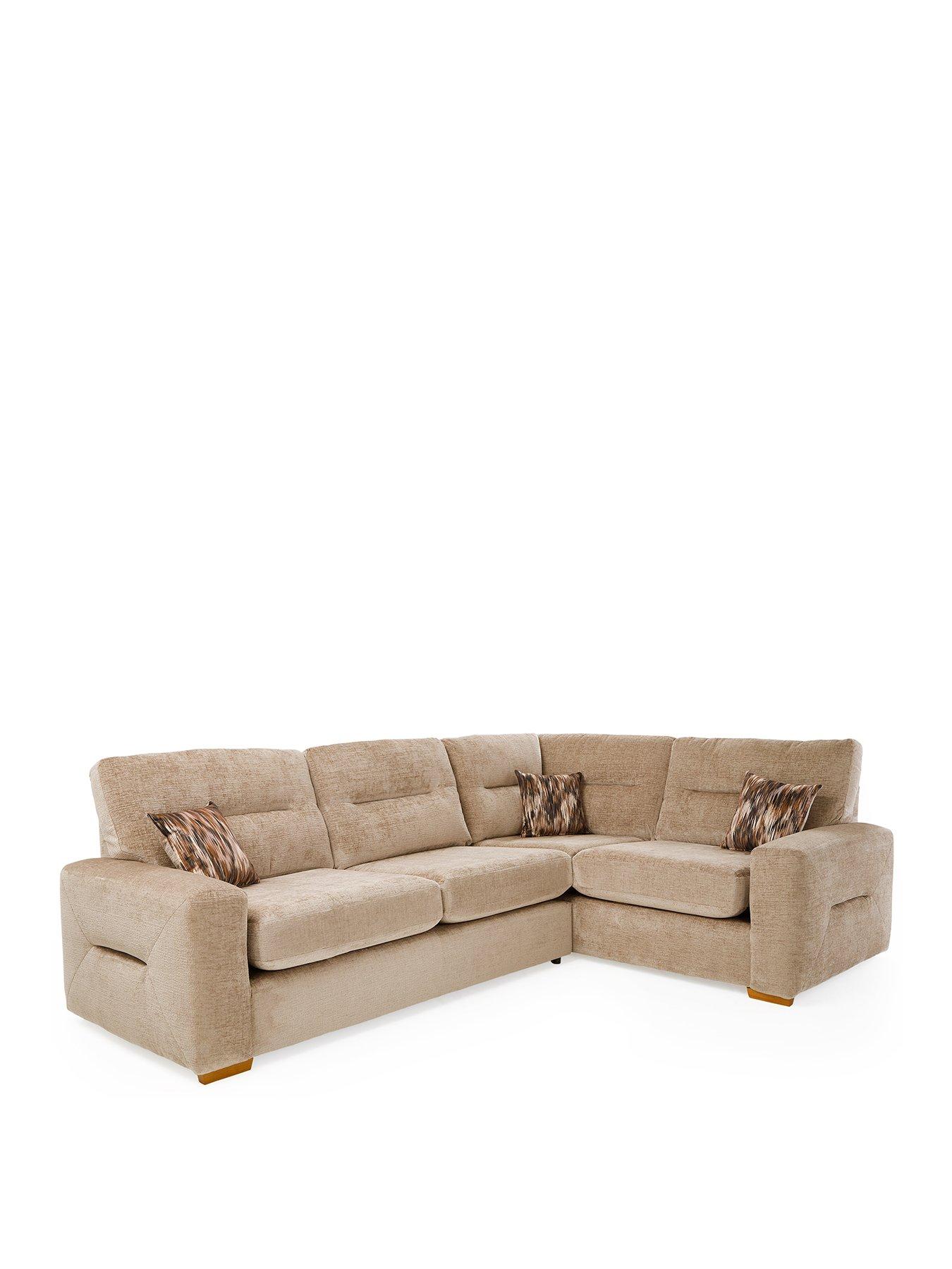 Image 2 of 7 of Very Home Melrose Right Hand Fabric Double Arm Corner Group Sofa - Made in the UK