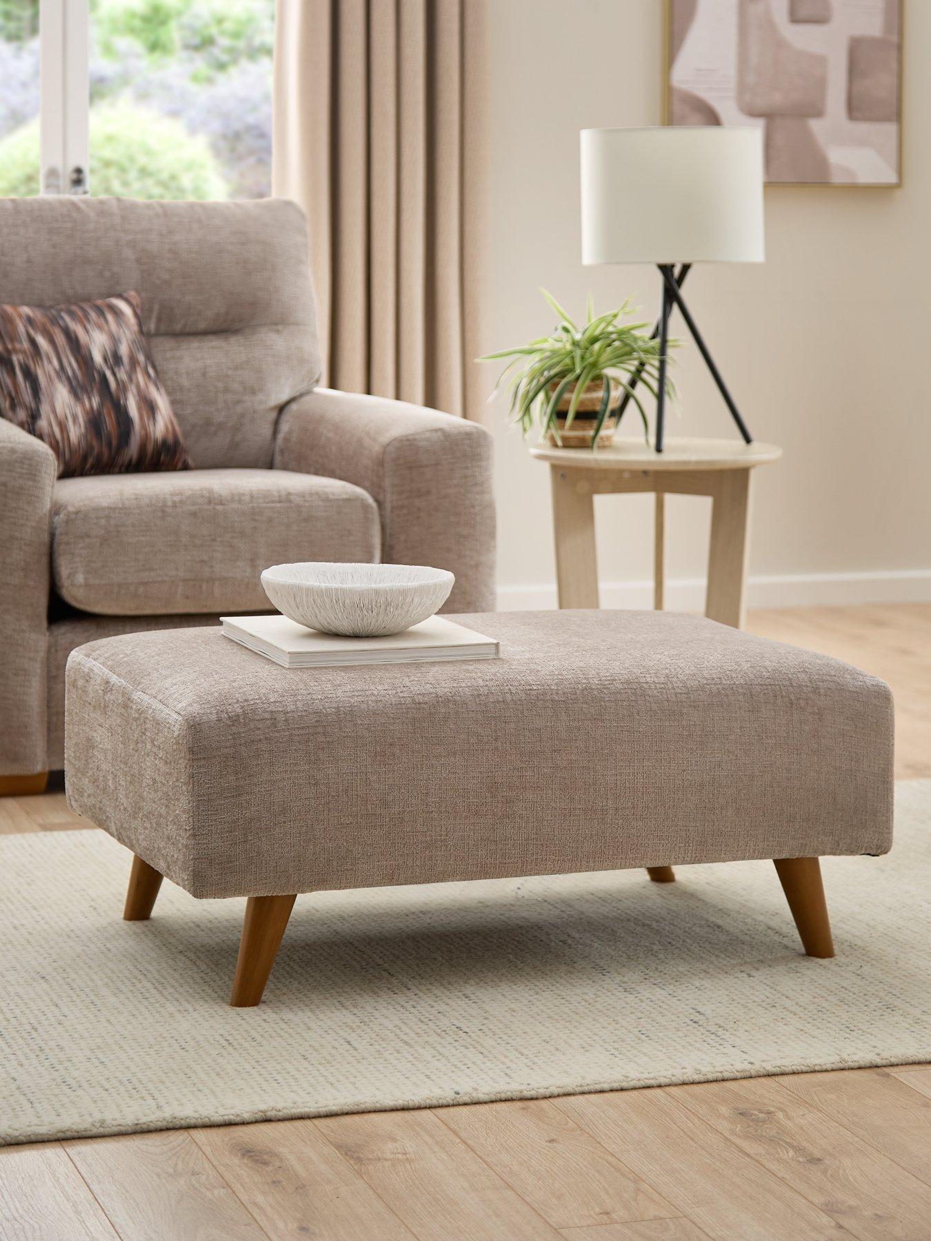 Image 1 of 5 of Very Home Melrose Fabric Footstool&nbsp;- Made in the UK