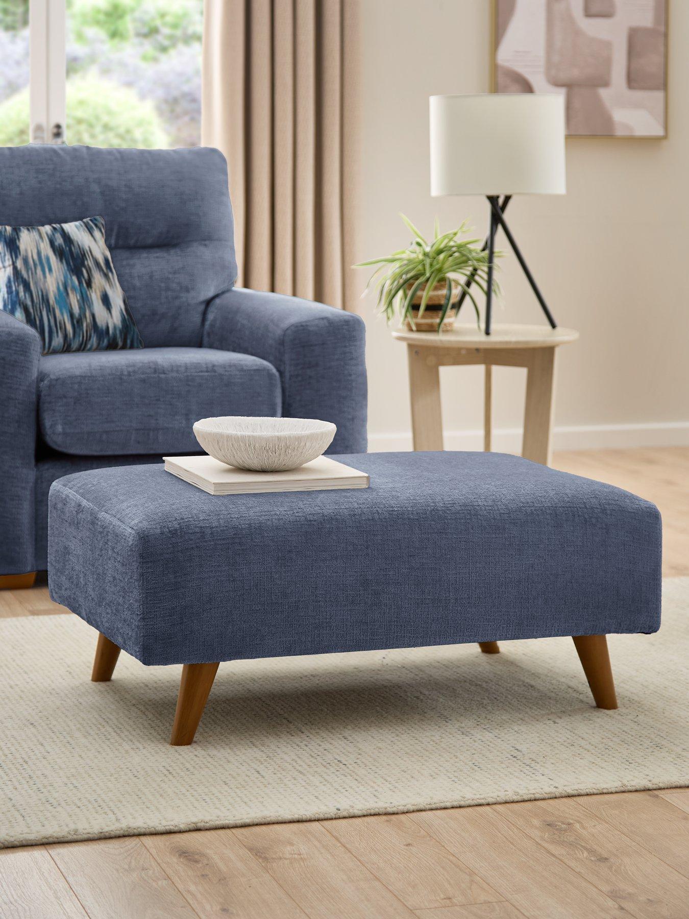 The Very Collection Melrose Fabric Footstool - Made in the UK