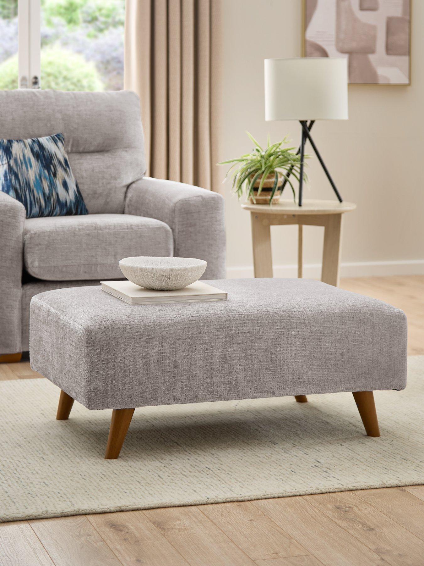 Very Home Melrose Fabric Footstool - Made in the UK