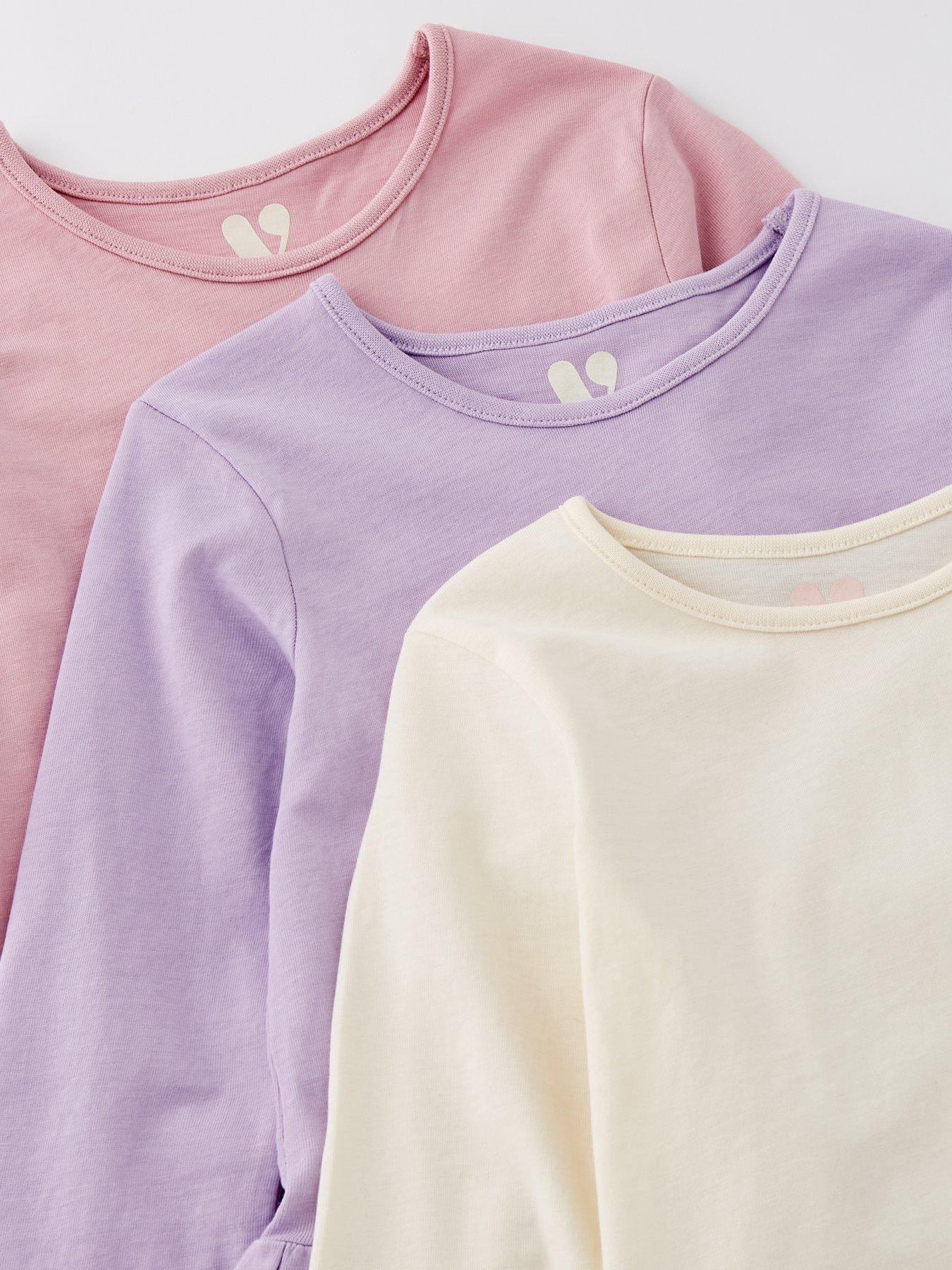 Image 5 of 5 of Everyday Girls 3 Pack Peplum Long Sleeve T-Shirts - Multi