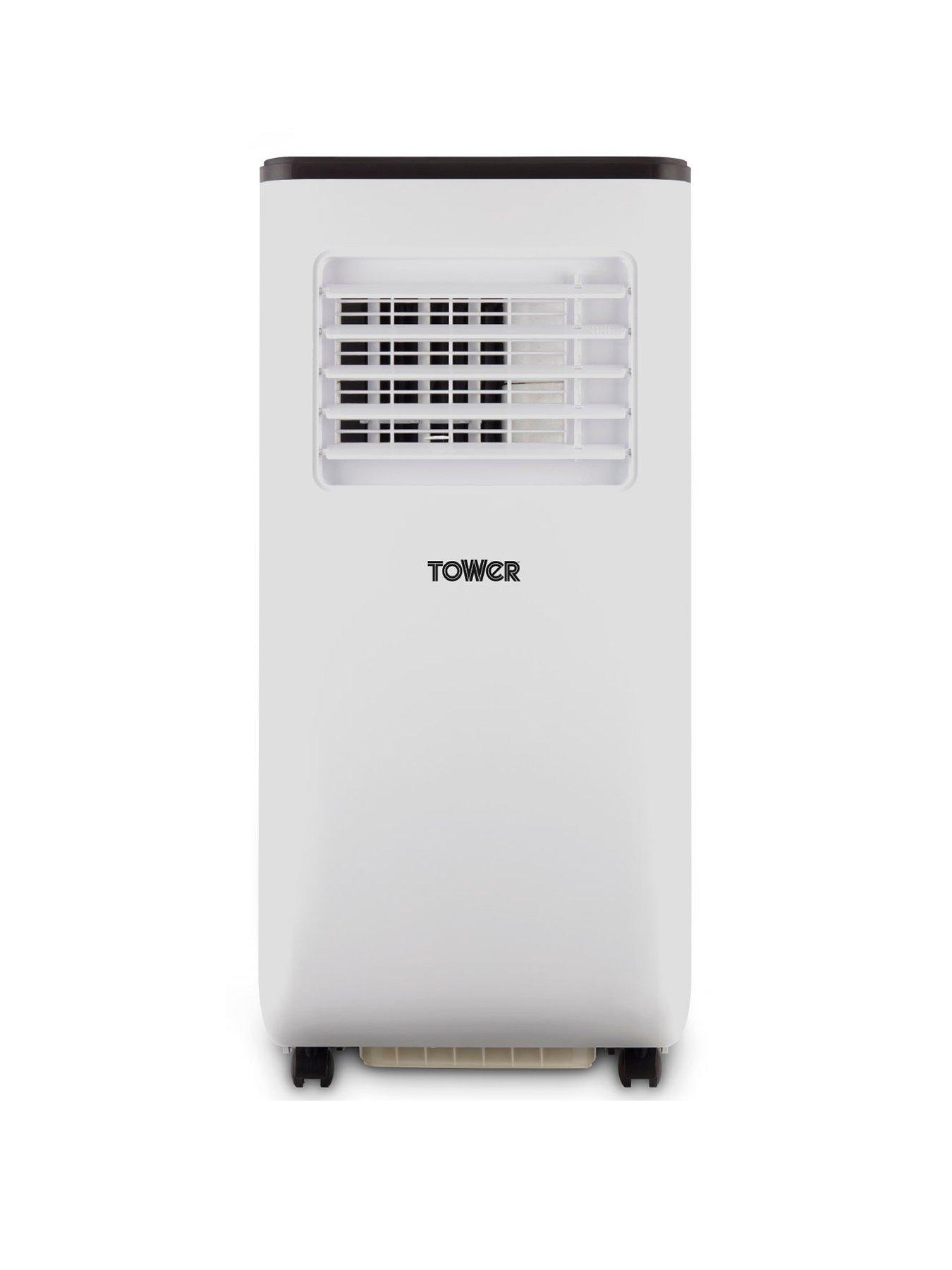 Image of Tower T668013 3-in-1 Portable 5000 BTU Air Conditioner, Dehumidifier, Cooling Fan, LED Display, 2 Speed Settings, 24 Hour Timer, Remote Control, White
