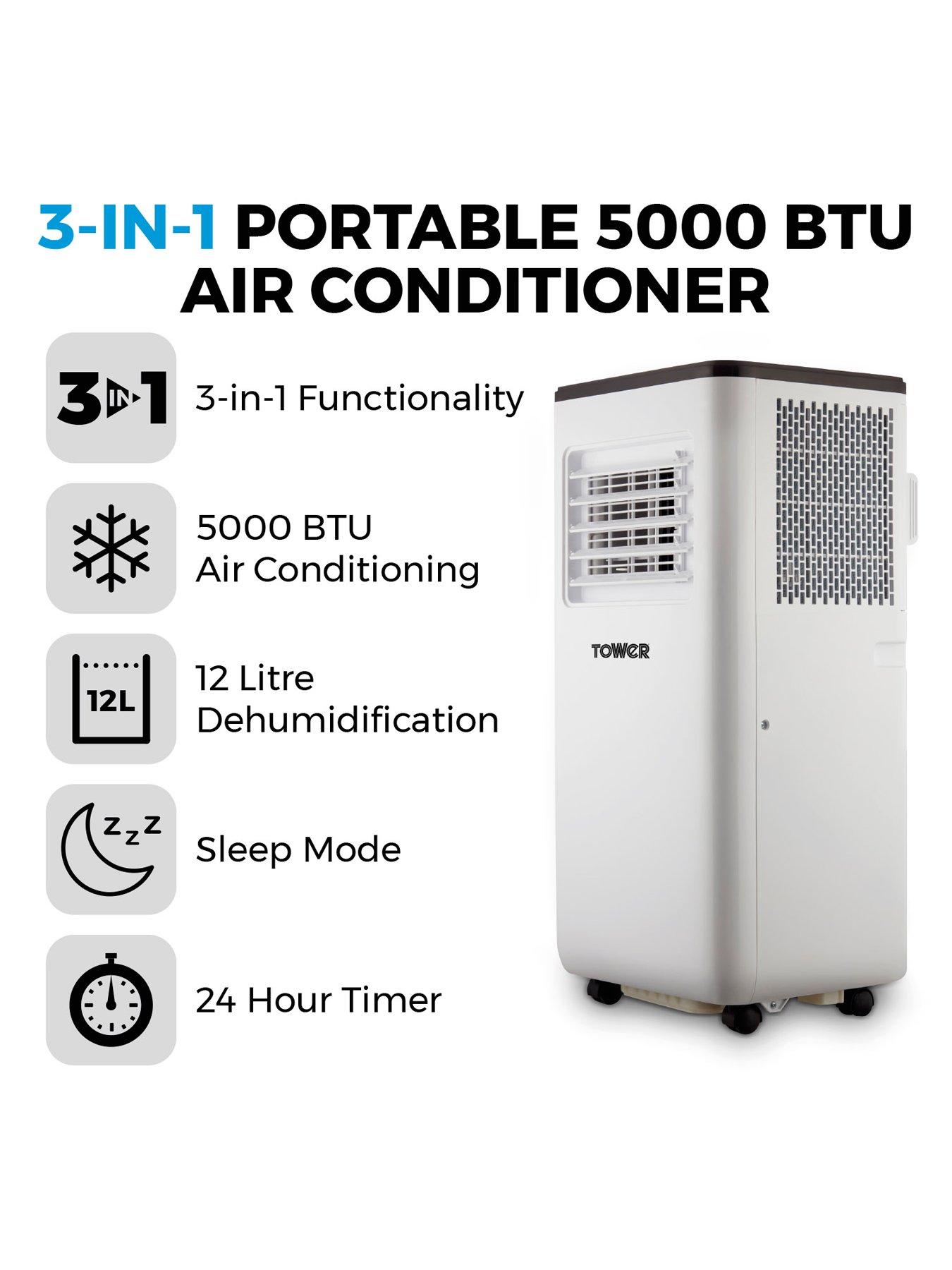 tower-t668013-3-in-1-portable-5000-btu-air-conditioner-dehumidifier-and-cooling-fan-led-display-2-speed-settings-24-hour-timer-remote-control-whitestillFront