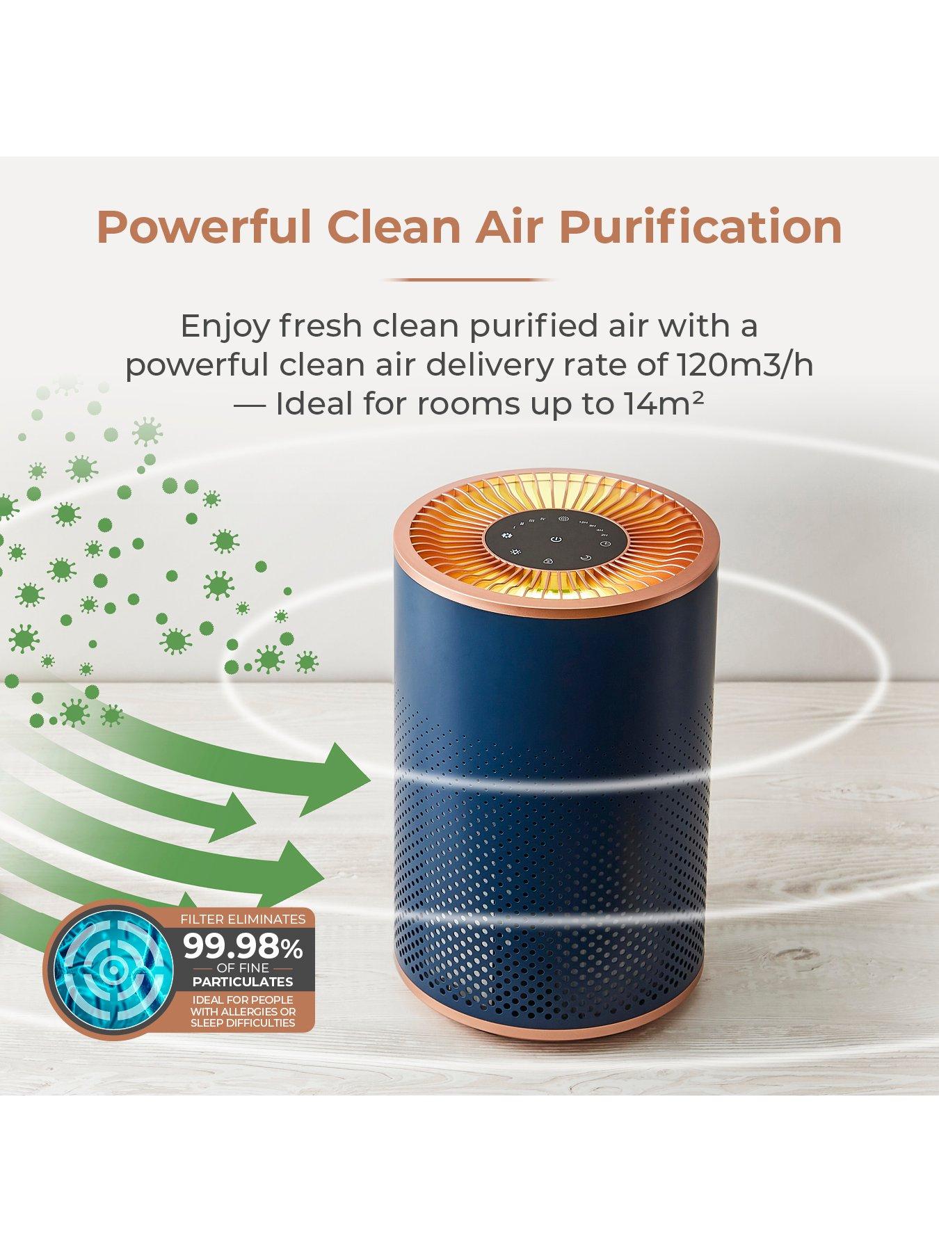 tower-t673000blg-desktop-air-purifier-powerful-hepa-13-filter-with-multicolour-mood-lighting-midnight-blue-and-rose-goldback