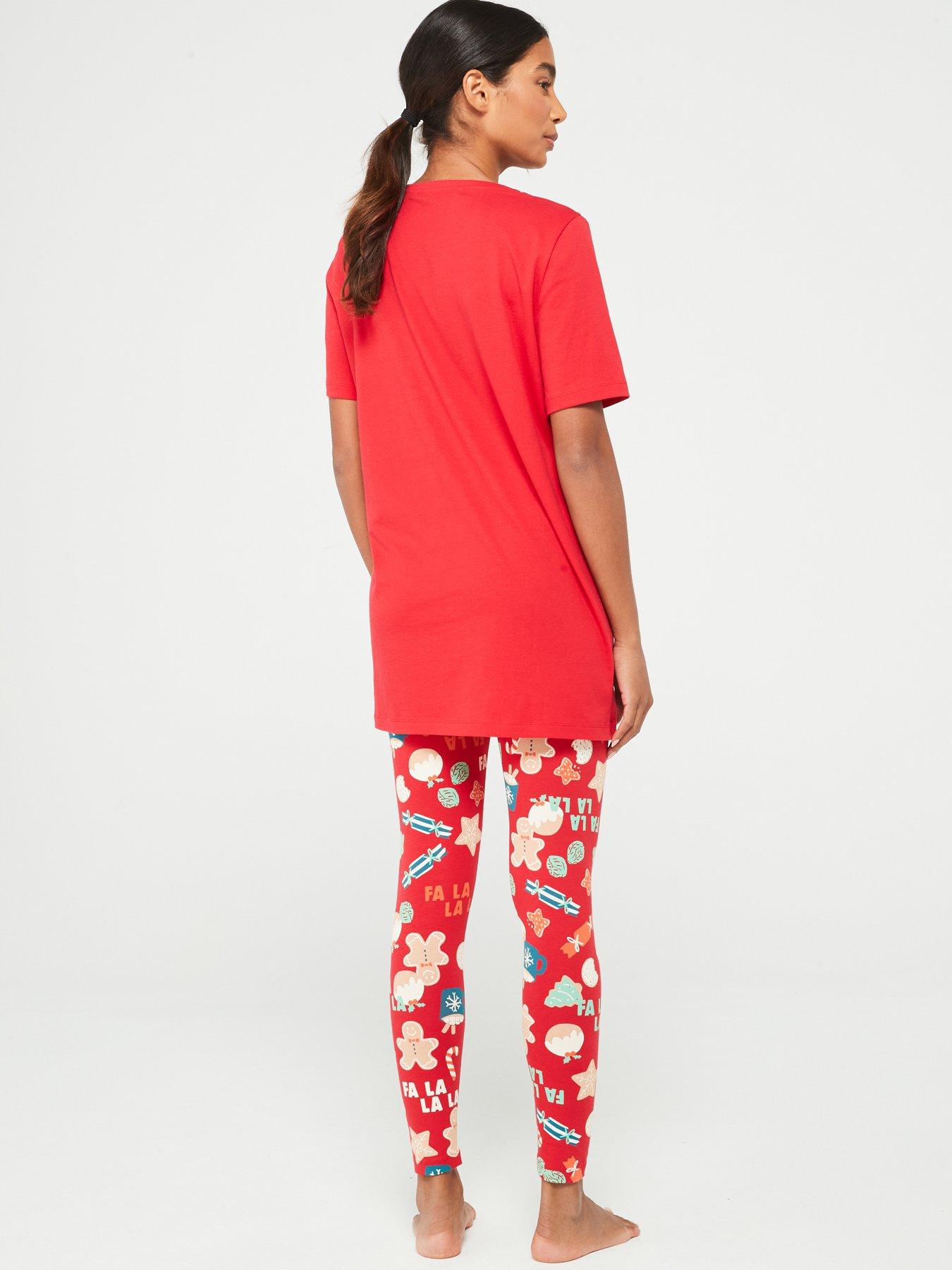 v-by-very-womens-family-christmas-pj-printed-legging-amp-oversized-tee-redback