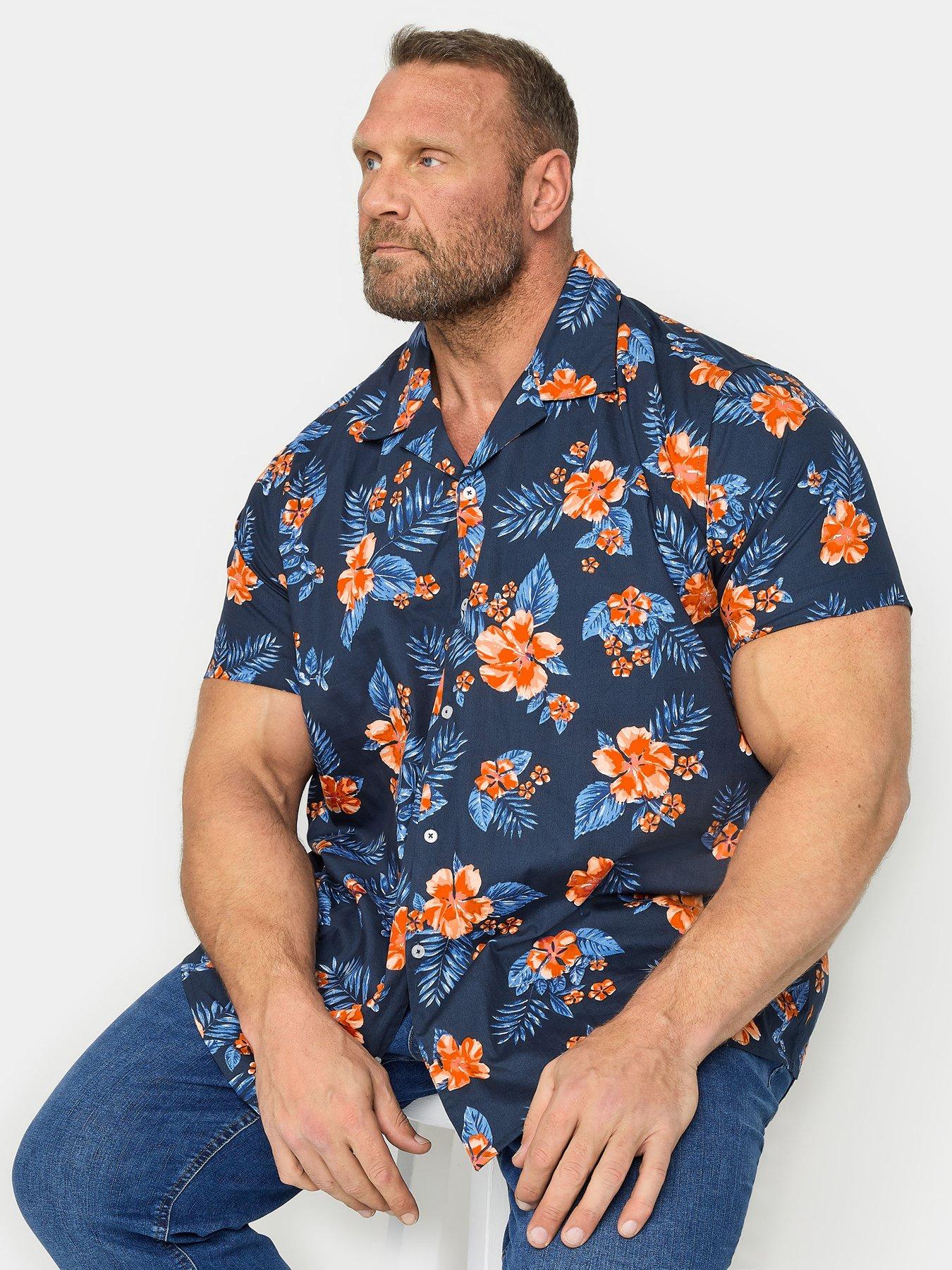 badrhino-bad-rhino-navy-blue-orange-aop-leaf-short-sleeve-shirt