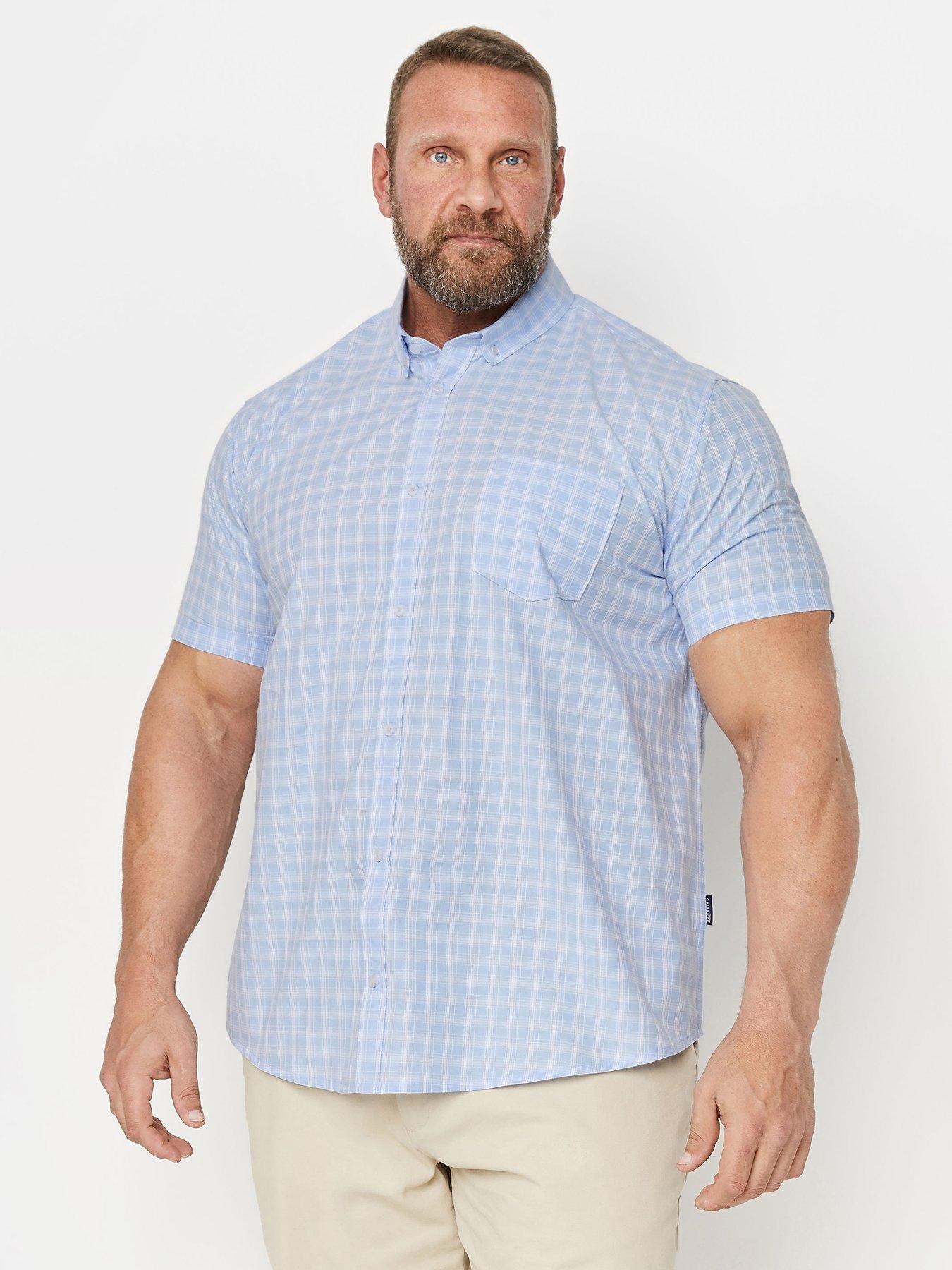 badrhino-bad-rhino-short-sleeve-check-shirt-blue