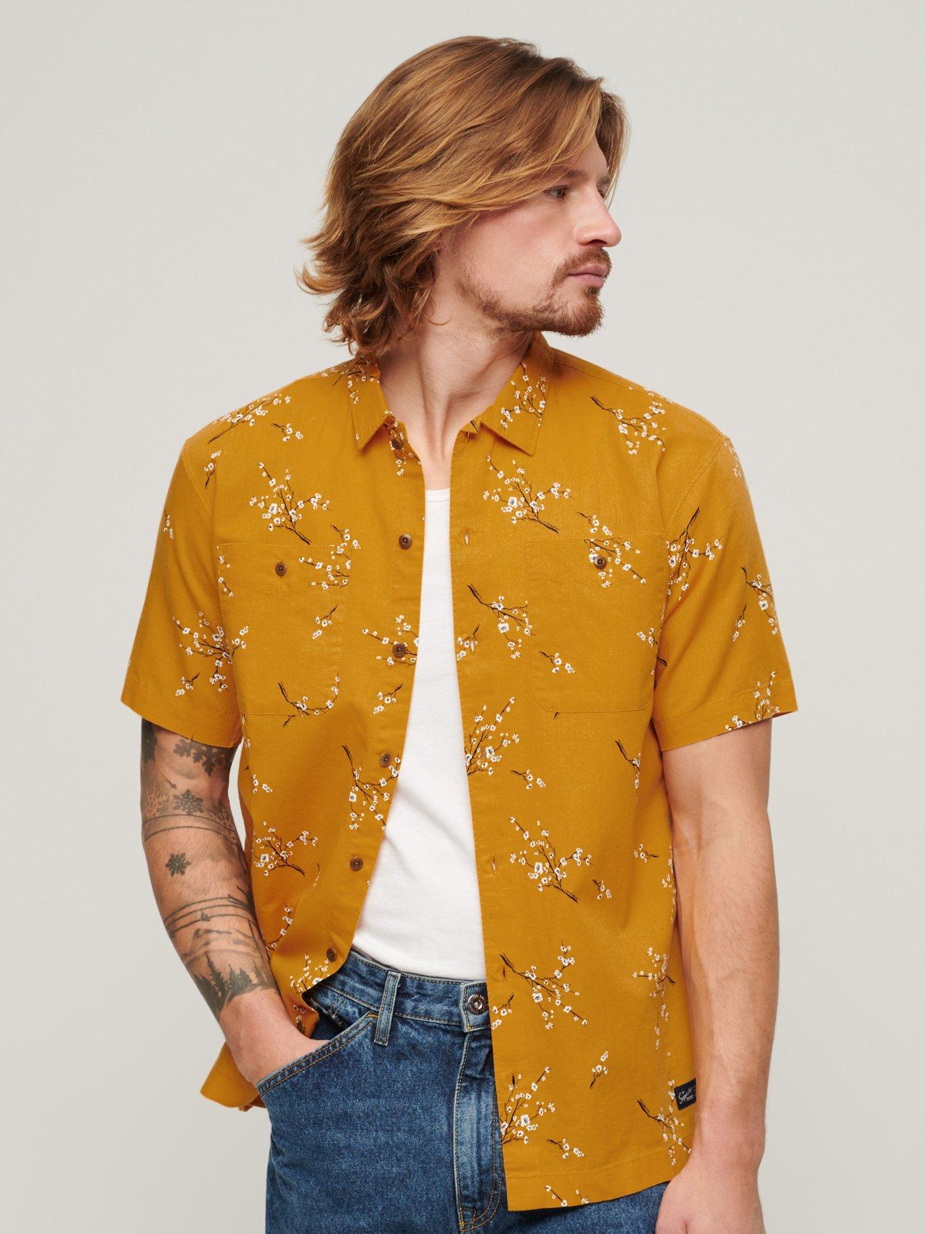 undefined Superdry Hawaiian Short Sleeve Regular Fit Shirt - Yellow