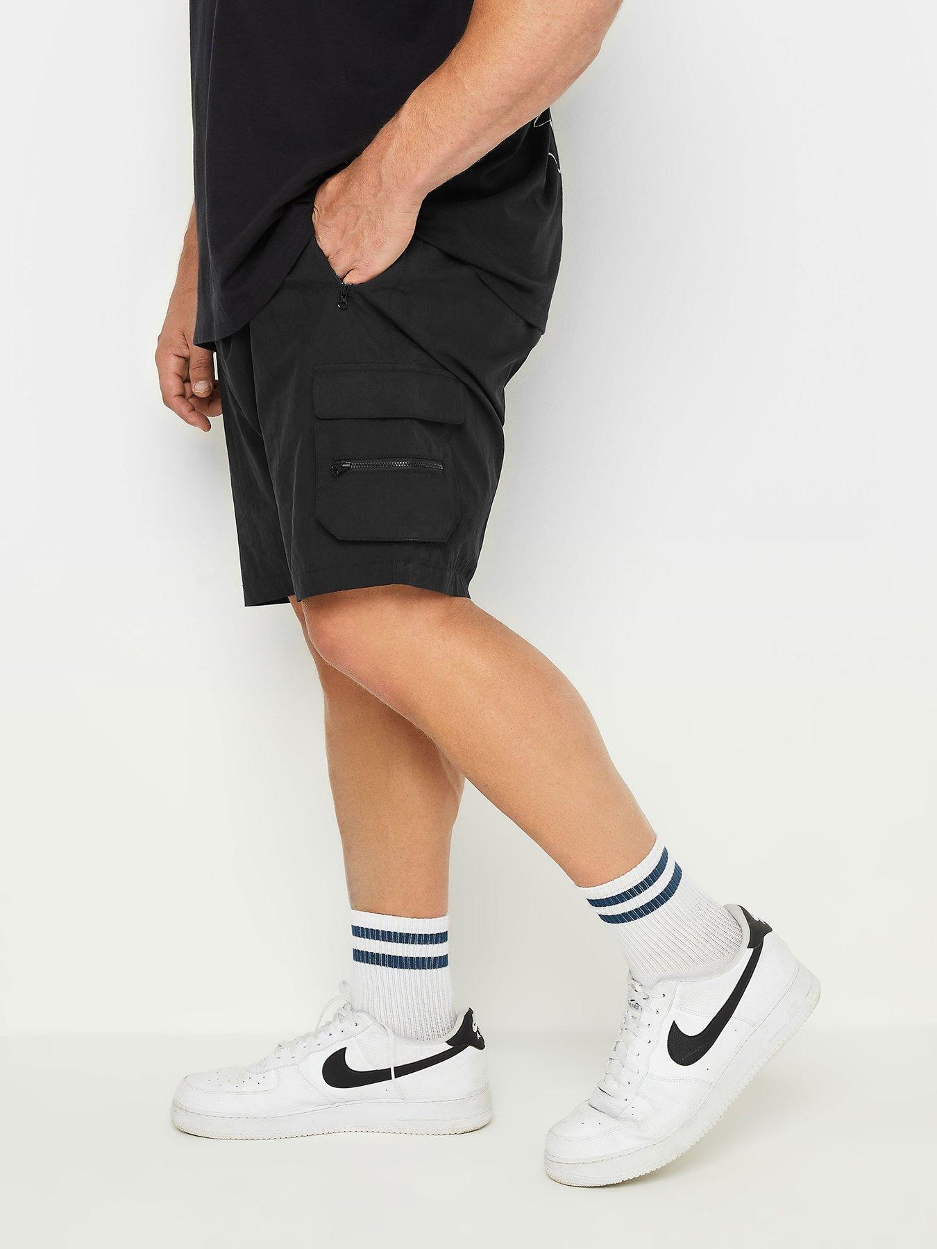 BadRhino Bad Rhino Crinkle Nylon Cargo Shorts - Black