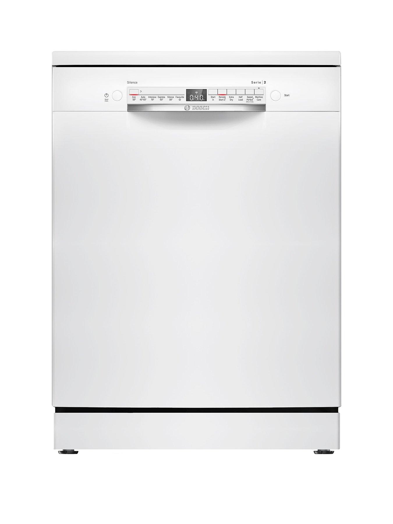 Bosch Series 2 SMS2HVW67G Fullsize, 14-Place Settings Freestanding Dishwasher - 6 programmes, Vario baskets, Vario Drawer, 5 options, 46dB, 9L - White