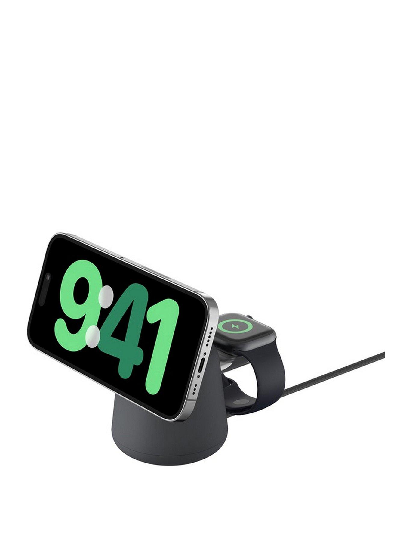 Image 1 of 6 of Belkin 2-in-1 Magsafe Wireless Charging Dock - iPhone &amp; Apple Watch, iPhone 15/14/13/12 Series Compatible, Charcoal