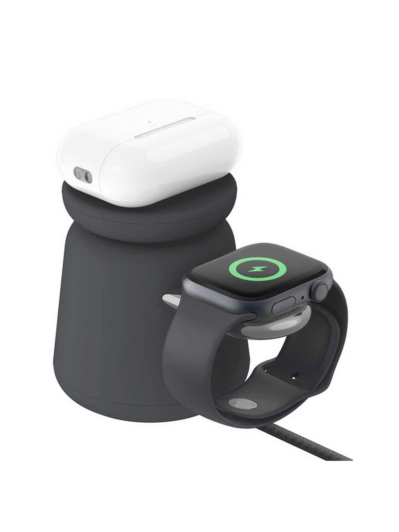 Image 2 of 6 of Belkin 2-in-1 Magsafe Wireless Charging Dock - iPhone &amp; Apple Watch, iPhone 15/14/13/12 Series Compatible, Charcoal