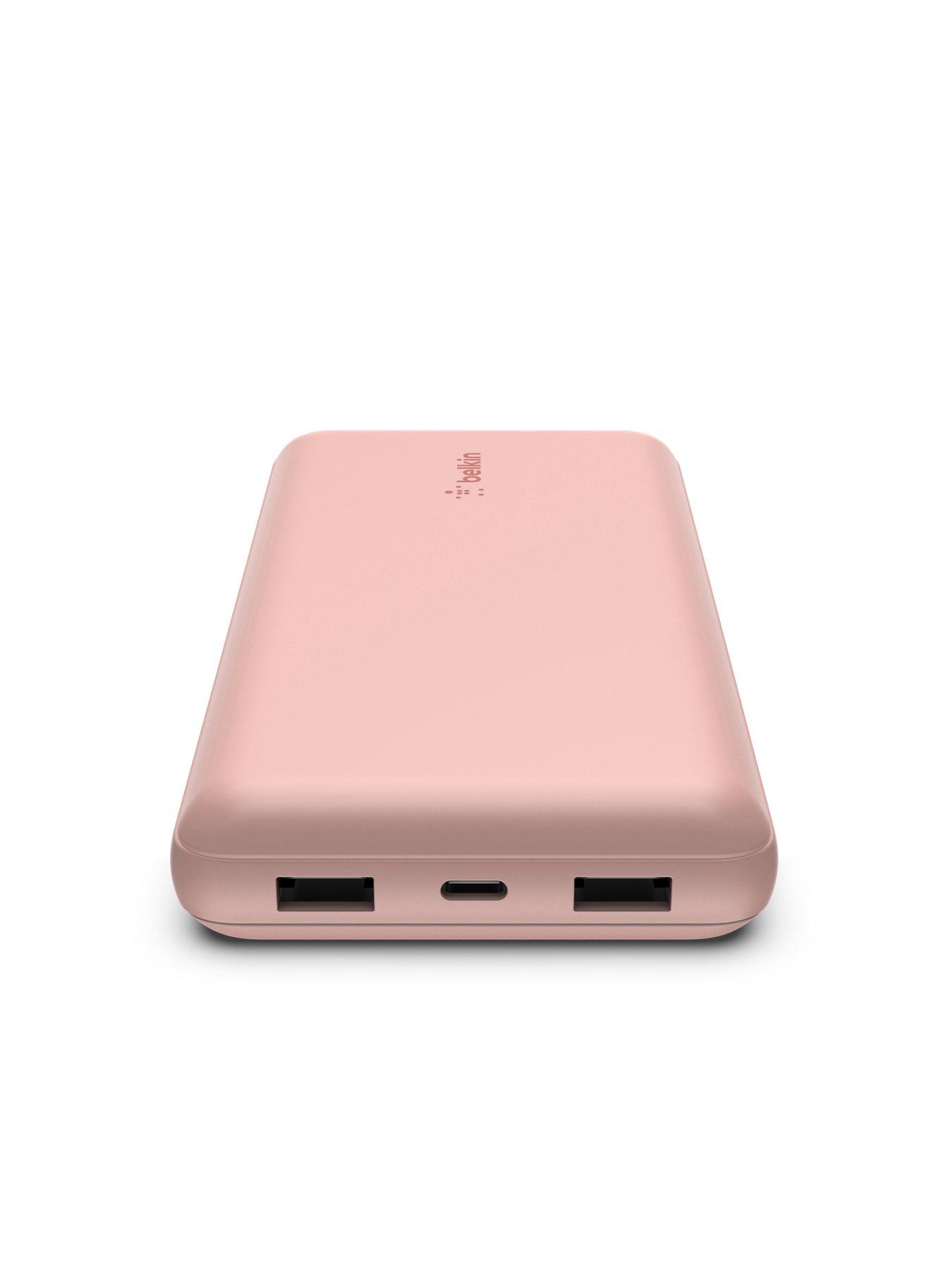Image 3 of 5 of Belkin BoostCharge&nbsp;20,000mAh Powerbank - 3 Port, 15W Output, Fast Charging - Rose Gold