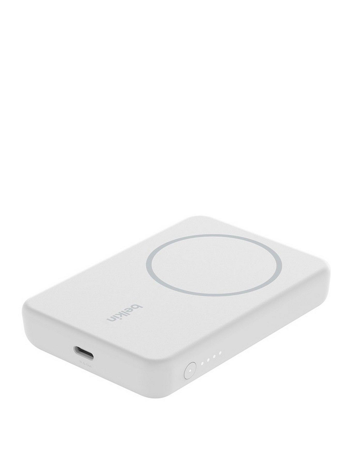 Image 2 of 7 of Belkin 5,000mAh MagSafe Compatible Powerbank with Kick Stand - iPhone 15/14/13/12 Series Compatible, White