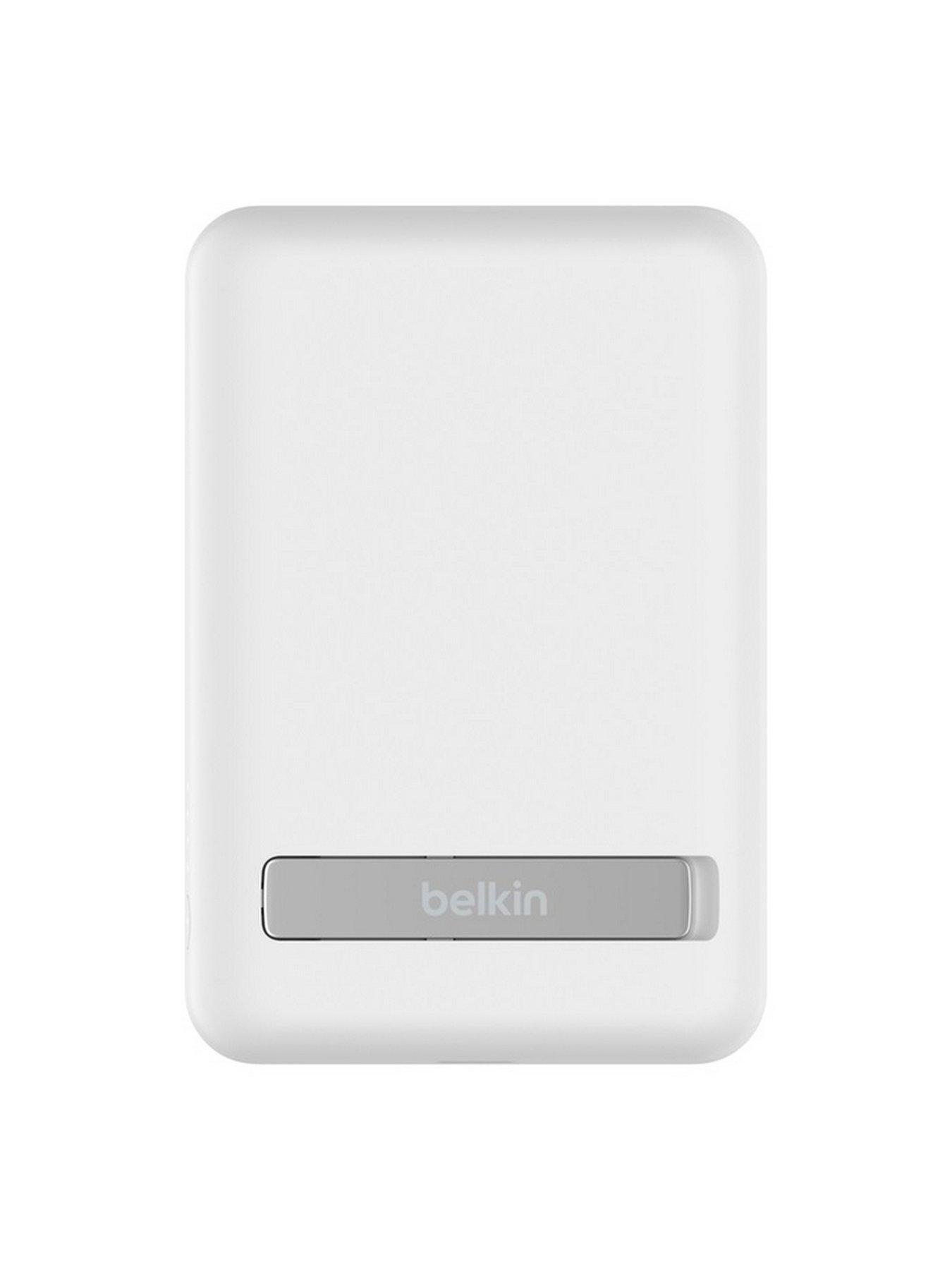 Image 6 of 7 of Belkin 5,000mAh MagSafe Compatible Powerbank with Kick Stand - iPhone 15/14/13/12 Series Compatible, White