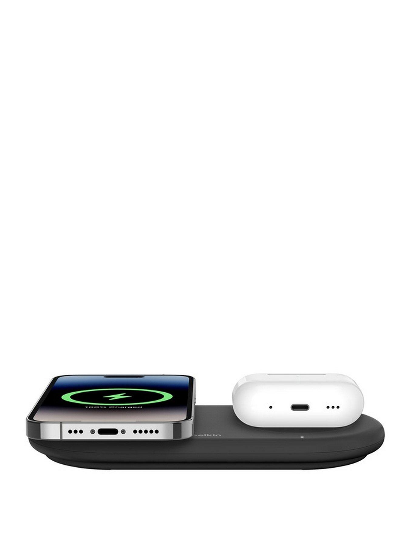 Image 3 of 5 of Belkin 2-in-1 MagSafe Compatible Wireless Charging Pad - Qi2 15W, USB-C, Black