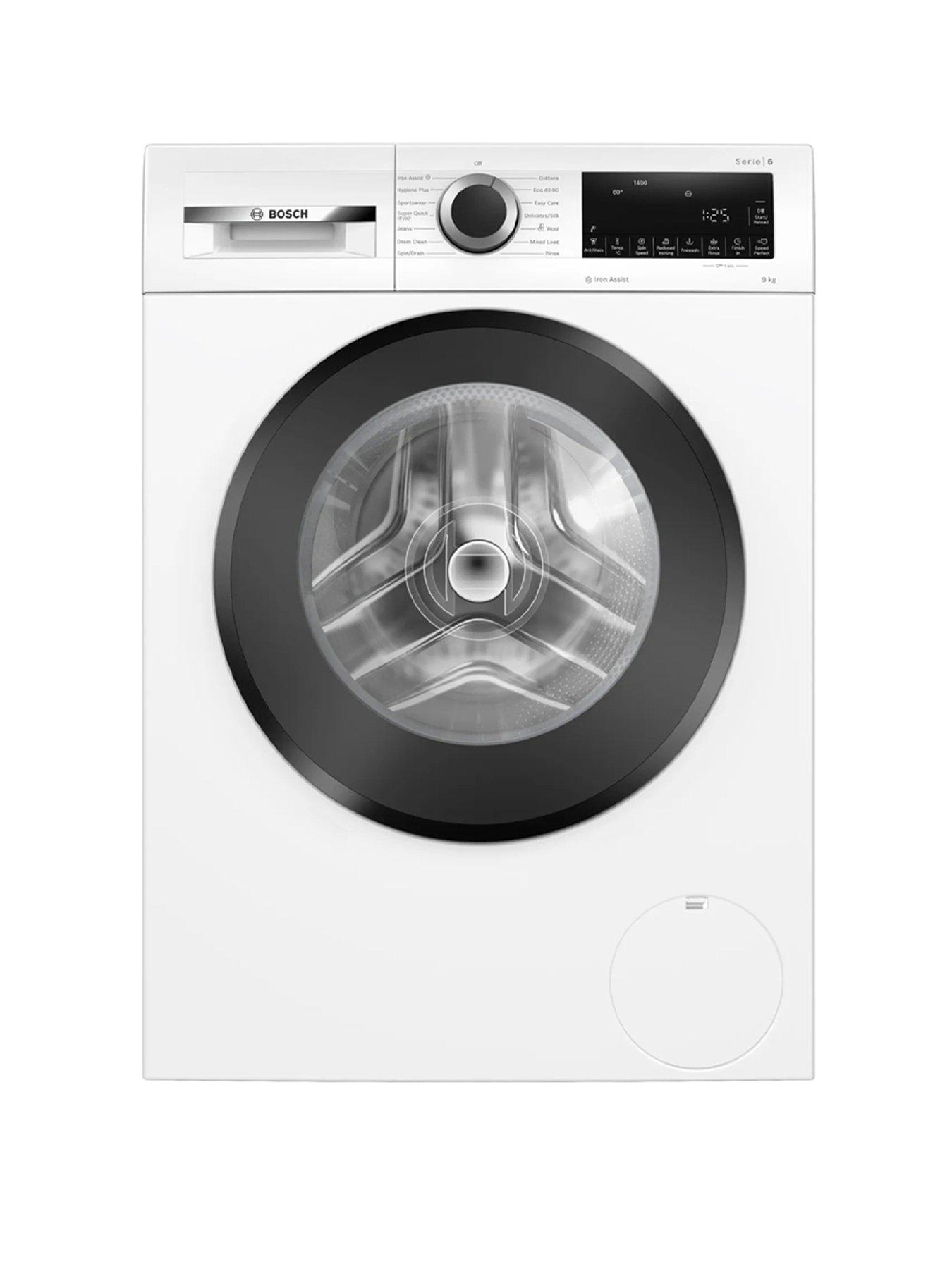 Bosch Series 6 WGG24400GB 9kg Load, 1400rpm Spin Freestanding Washing Machine - Iron Assist, Anti Stain, Active Water Plus, Eco Silence Drive - White