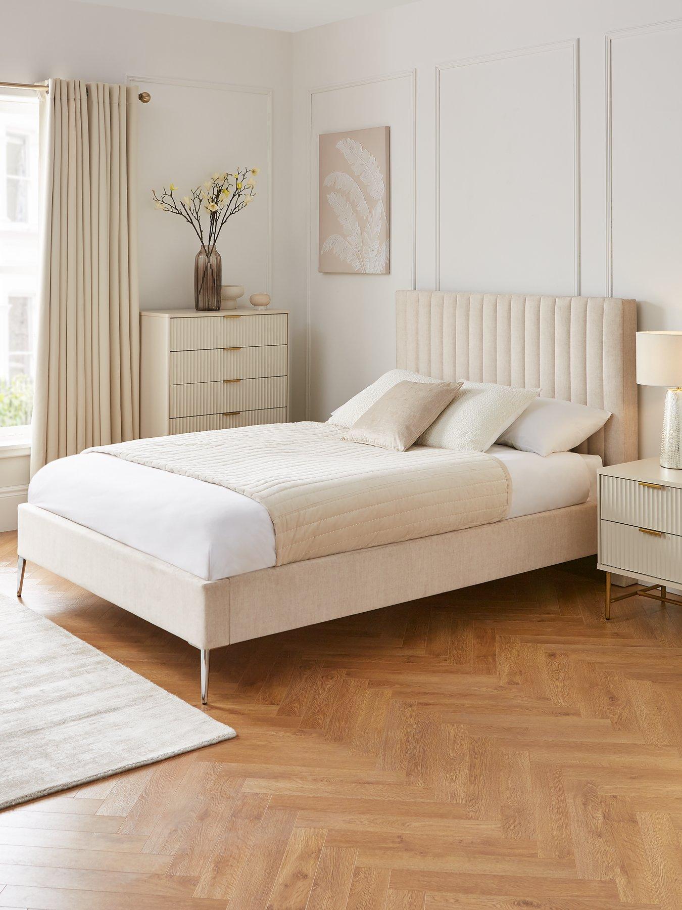 very-home-emelia-fabricnbspbed-frame-with-mattress-options-buy-amp-save