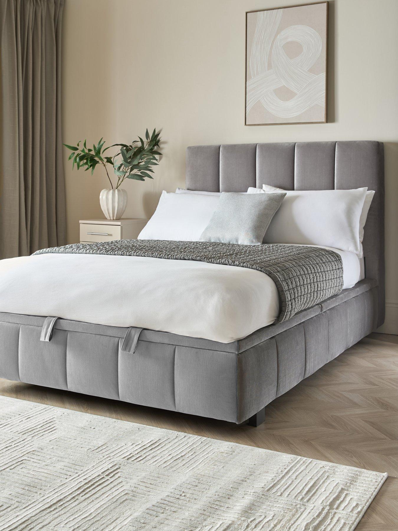 The Very Collection Remy End Lift Up Storage Ottoman Bed with Mattress Options (Buy  &  SAVE!) - Grey