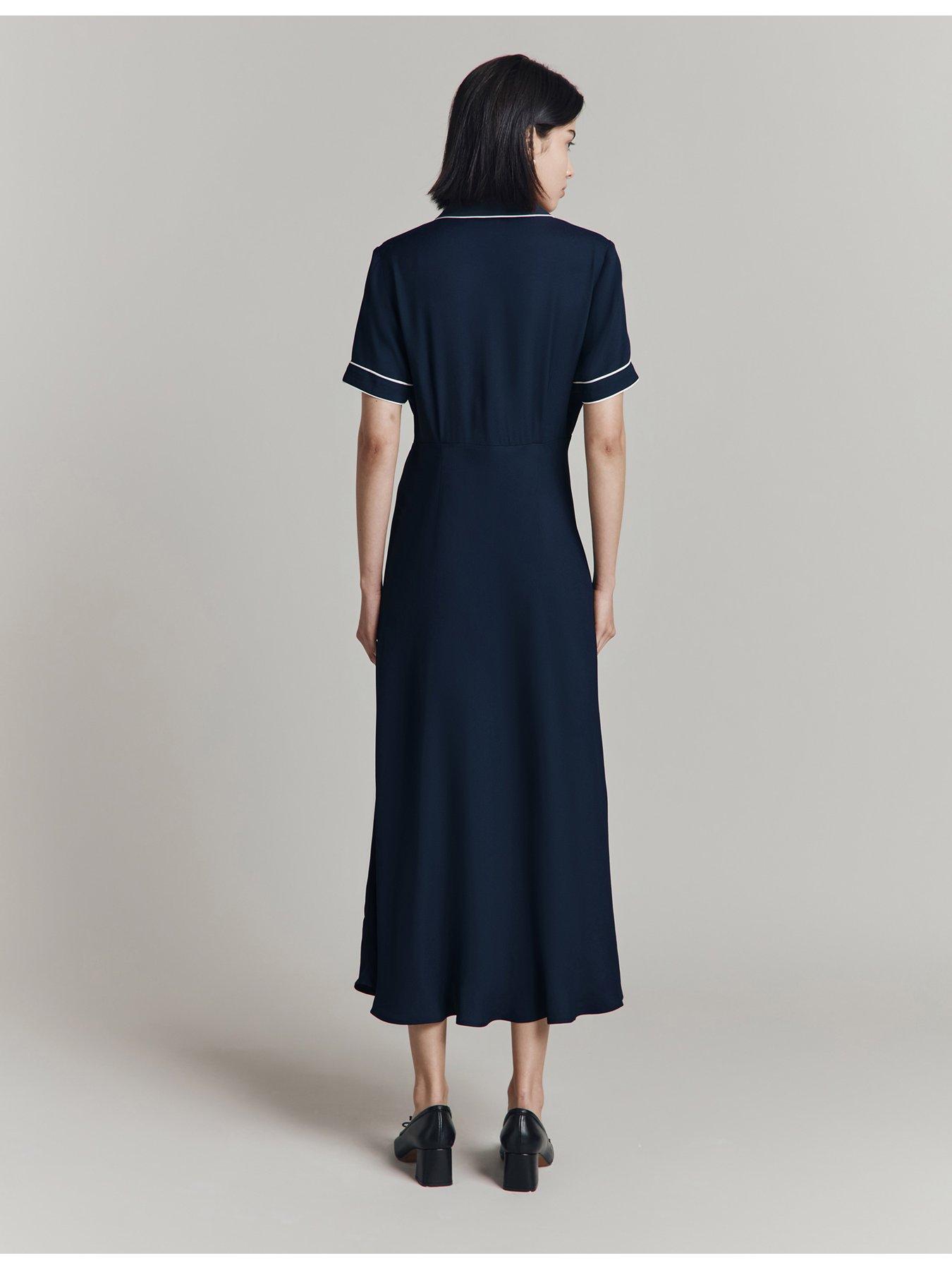 ghost-sophia-short-sleeve-midaxi-dress-navystillFront