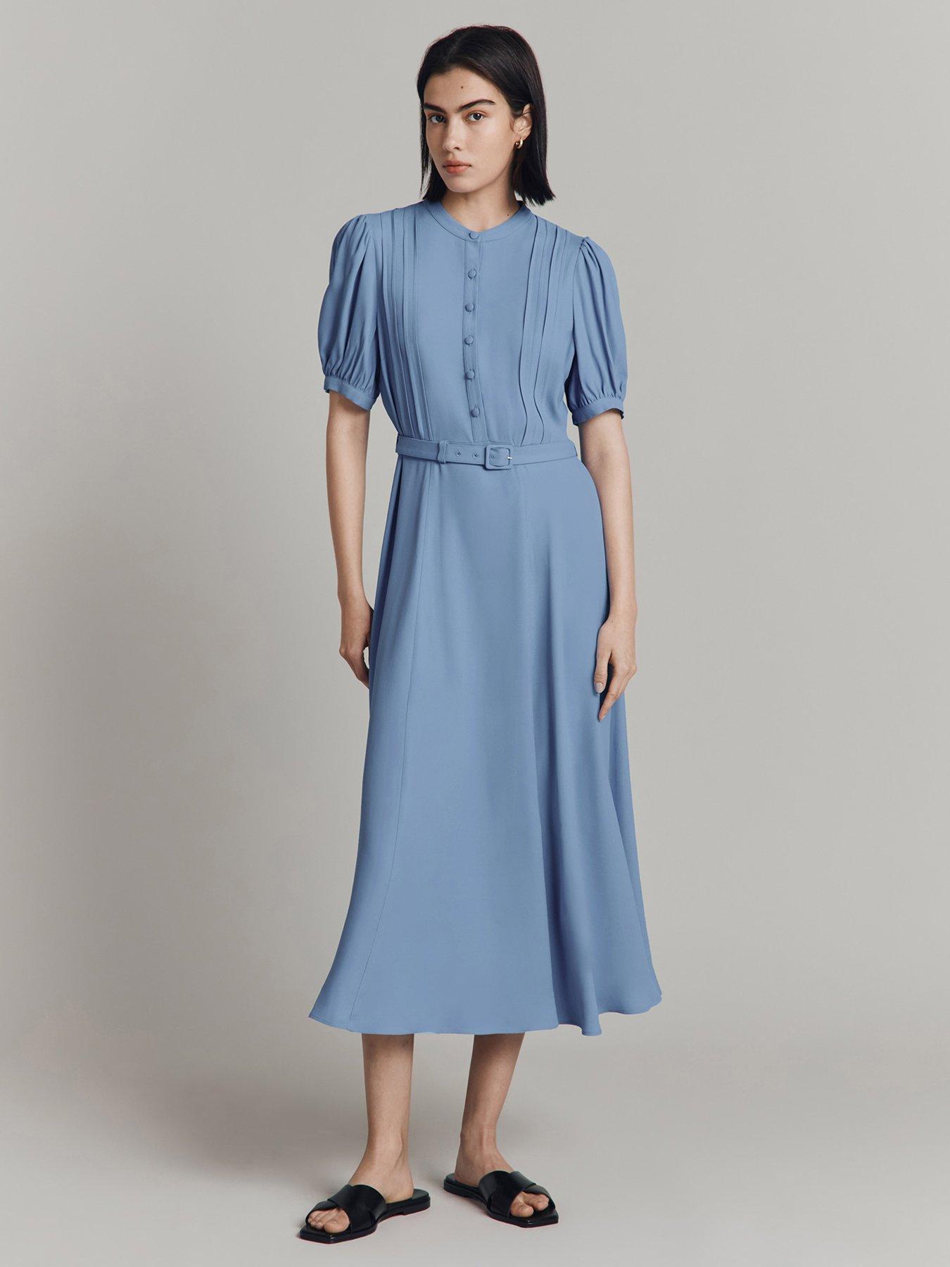 ghost-francis-short-sleeve-midaxi-dress-blue