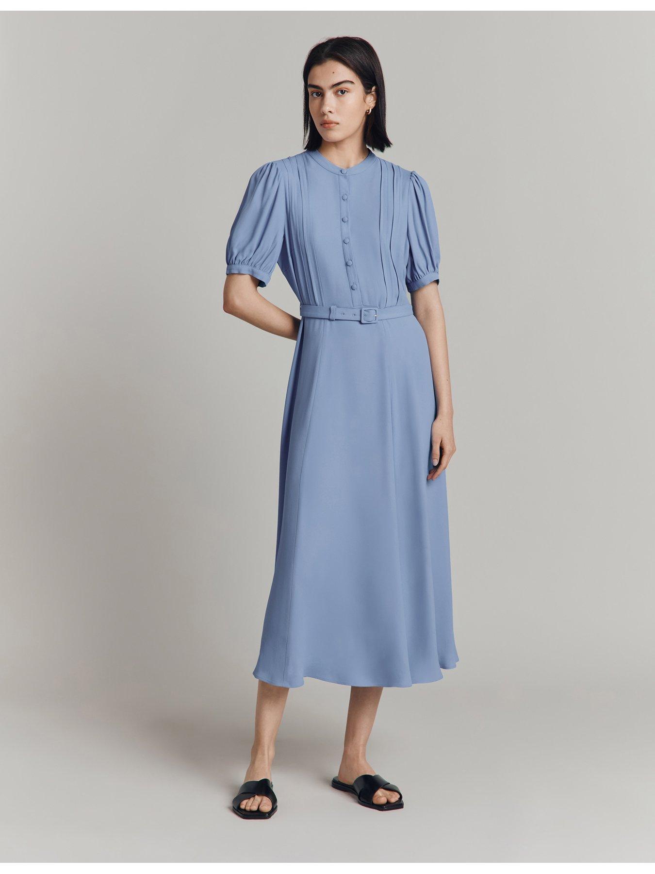 ghost-francis-short-sleeve-midaxi-dress-blueoutfit